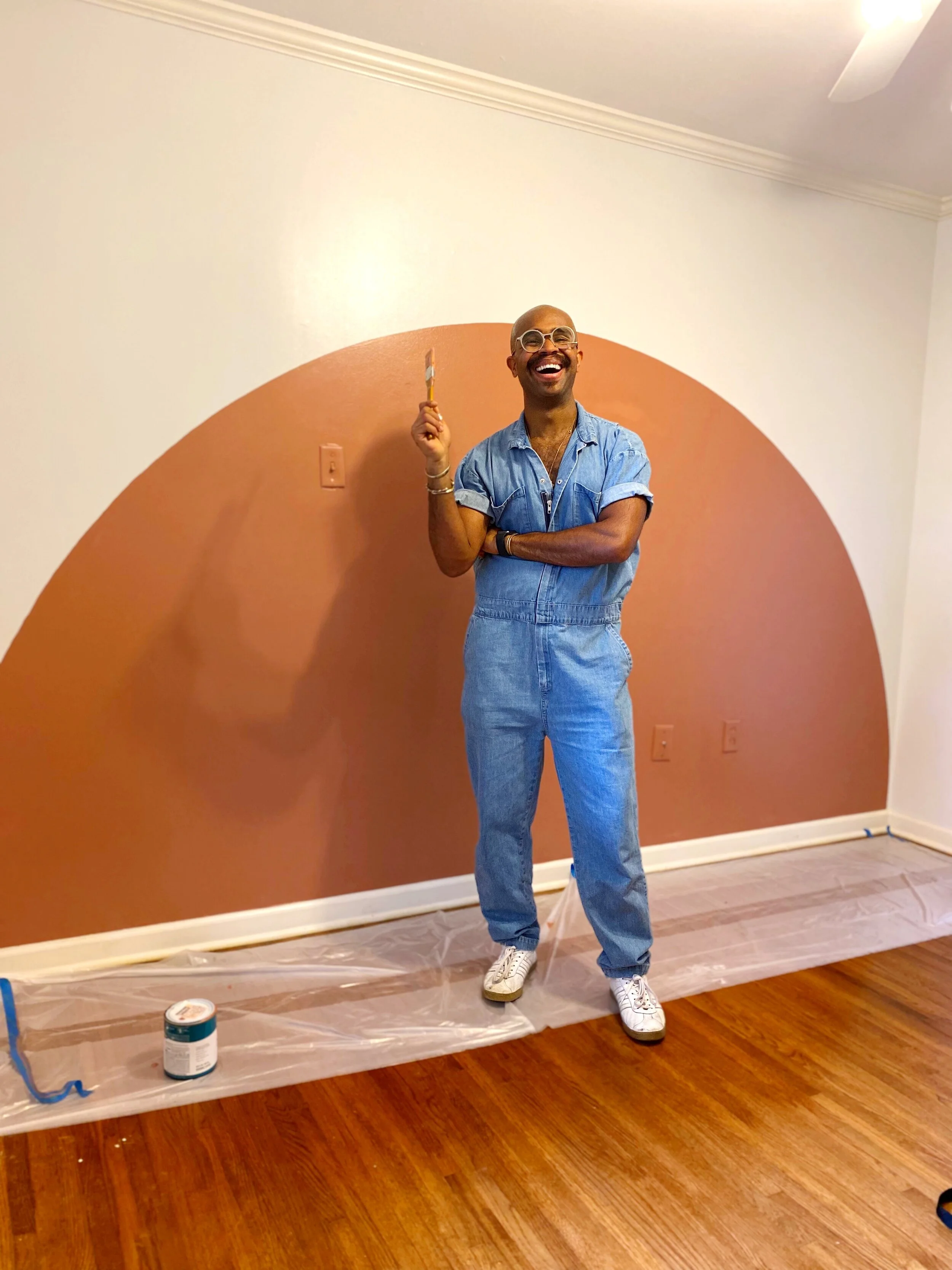 DIY Geometric Mural: Sunrise Wall