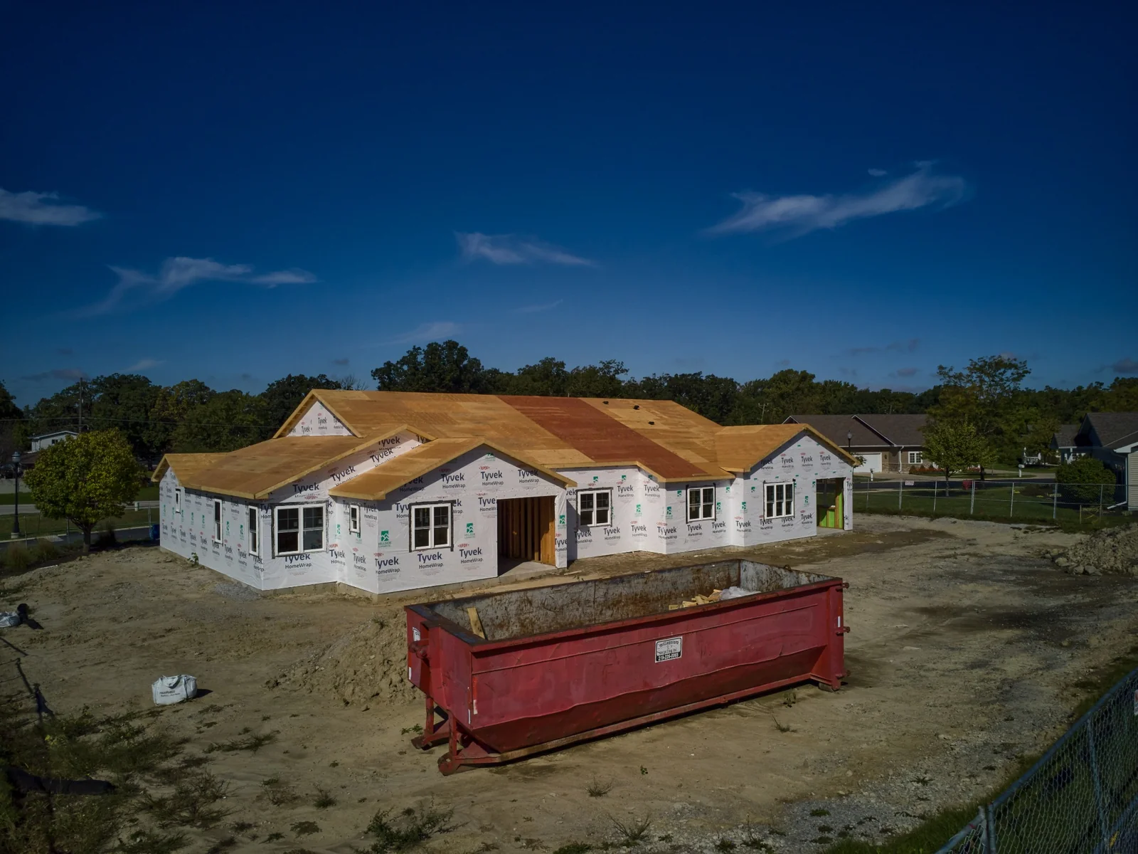 Progress of Expert Building Maintenance, Inc's Ground up construction project of a residential duplex.