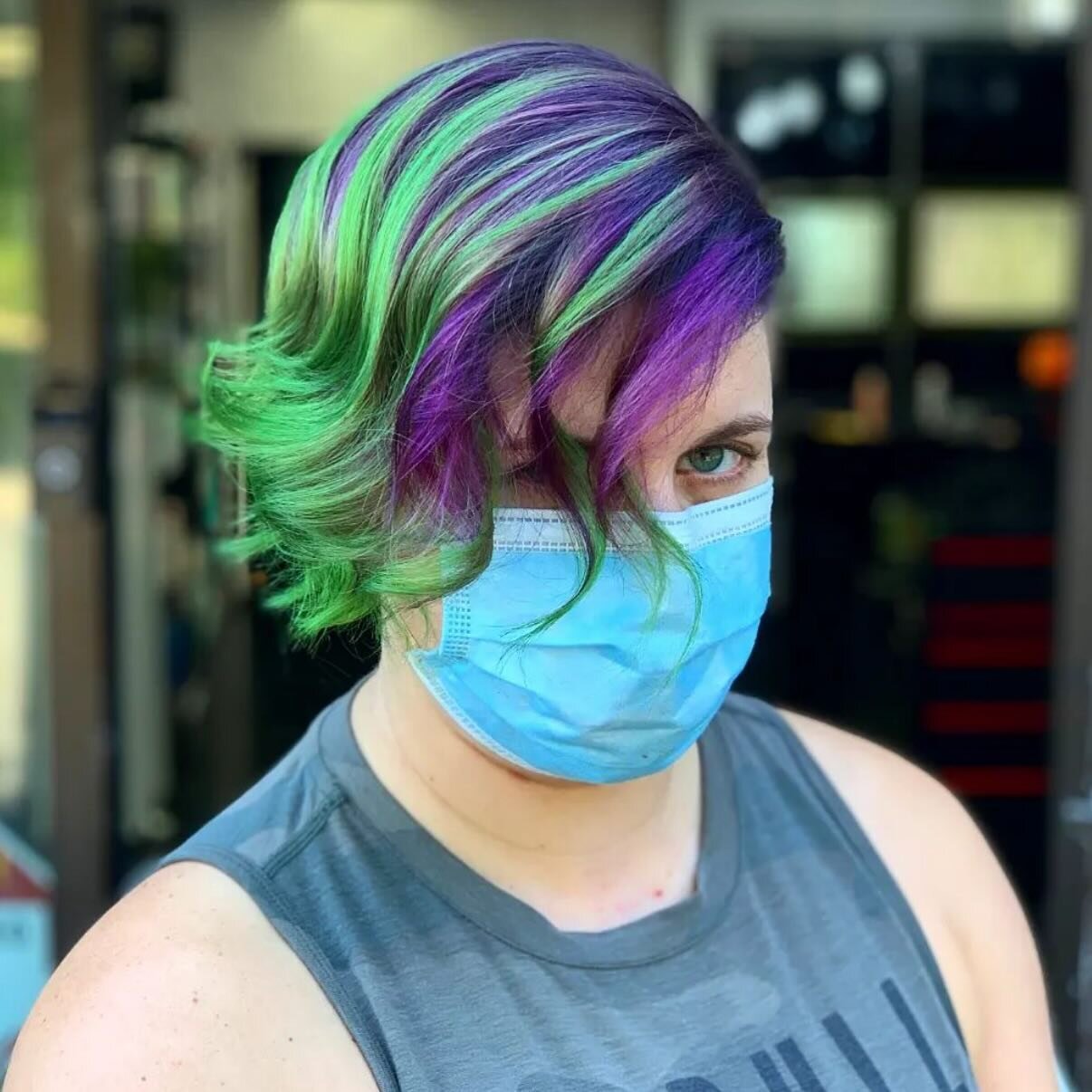 Obsessed over this color creation by Tiana!💜💚