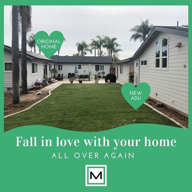 Does Valentine's Day have you thinking about your love story? Fall in love with your home all over again by adding an income-producing ADU! Learn more and connect with us via our bio link.⁠
...⁠⠀⁠
#mooreconstructionsd #mooregrannyflats #northsandiego