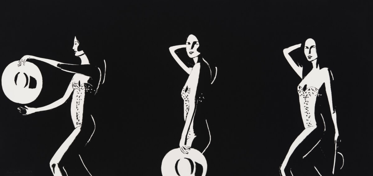 Alex Katz’s “Ariel,” 2016. Two-color silk-screen on fine art paper, on view in “Black and White” at the American University Museum at the Katzen Arts Center. (Alex Katz/Paul Takeuchi Photography/American University Museum)