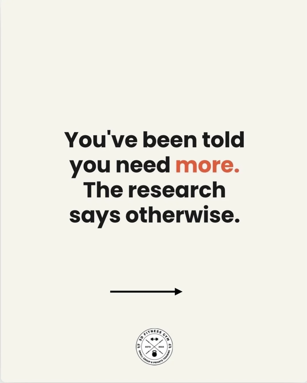 Think you need to train more? You probably don&rsquo;t.

The research keeps saying the same thing: 2-3 focused sessions a week is plenty to build real strength and muscle. More isn&rsquo;t the secret. Consistency is.

Show up, put in the work, go hom