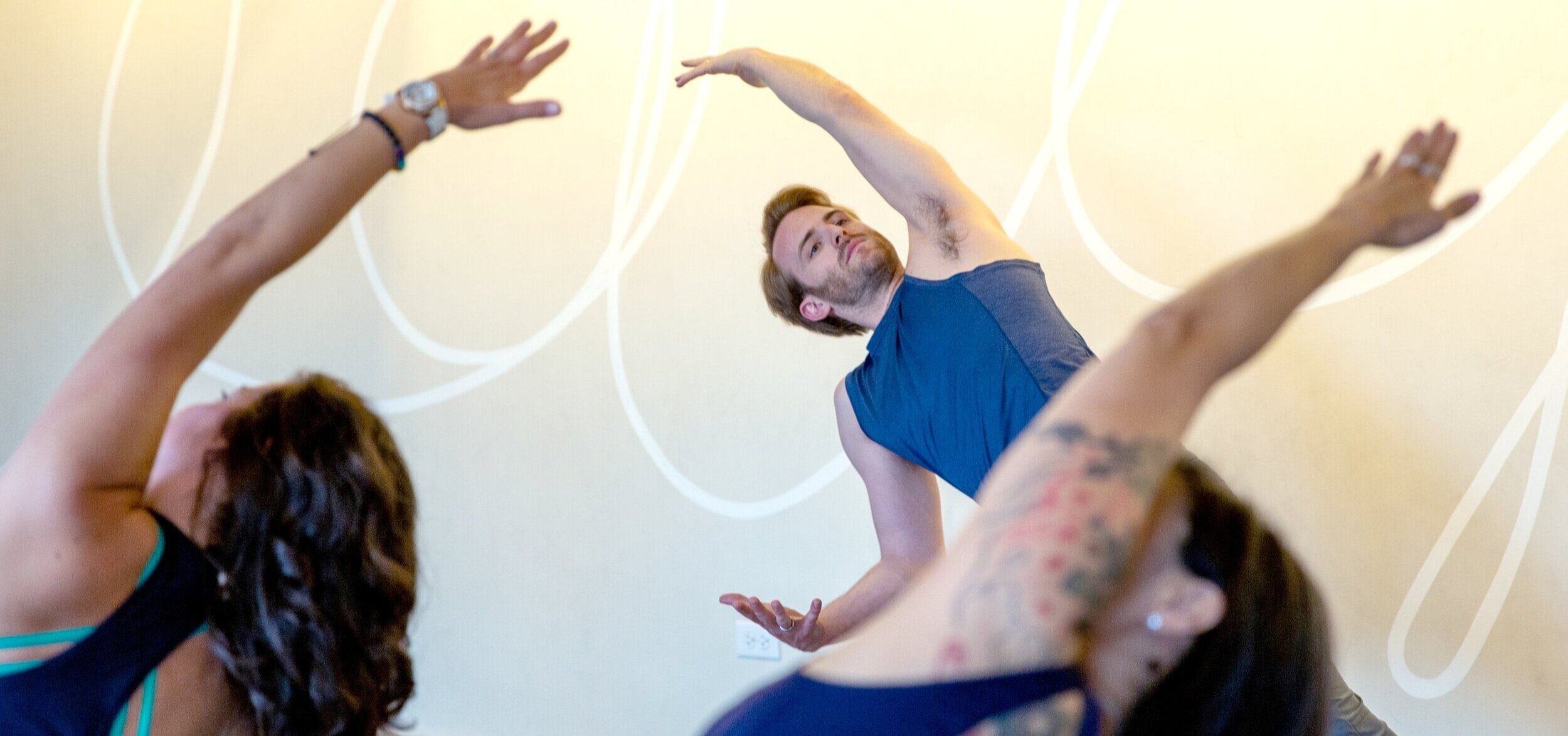  Yoga class taught by  Dan Plehal  at First Ascent Climbing &amp; Fitness. Photo by Sandy Morris 