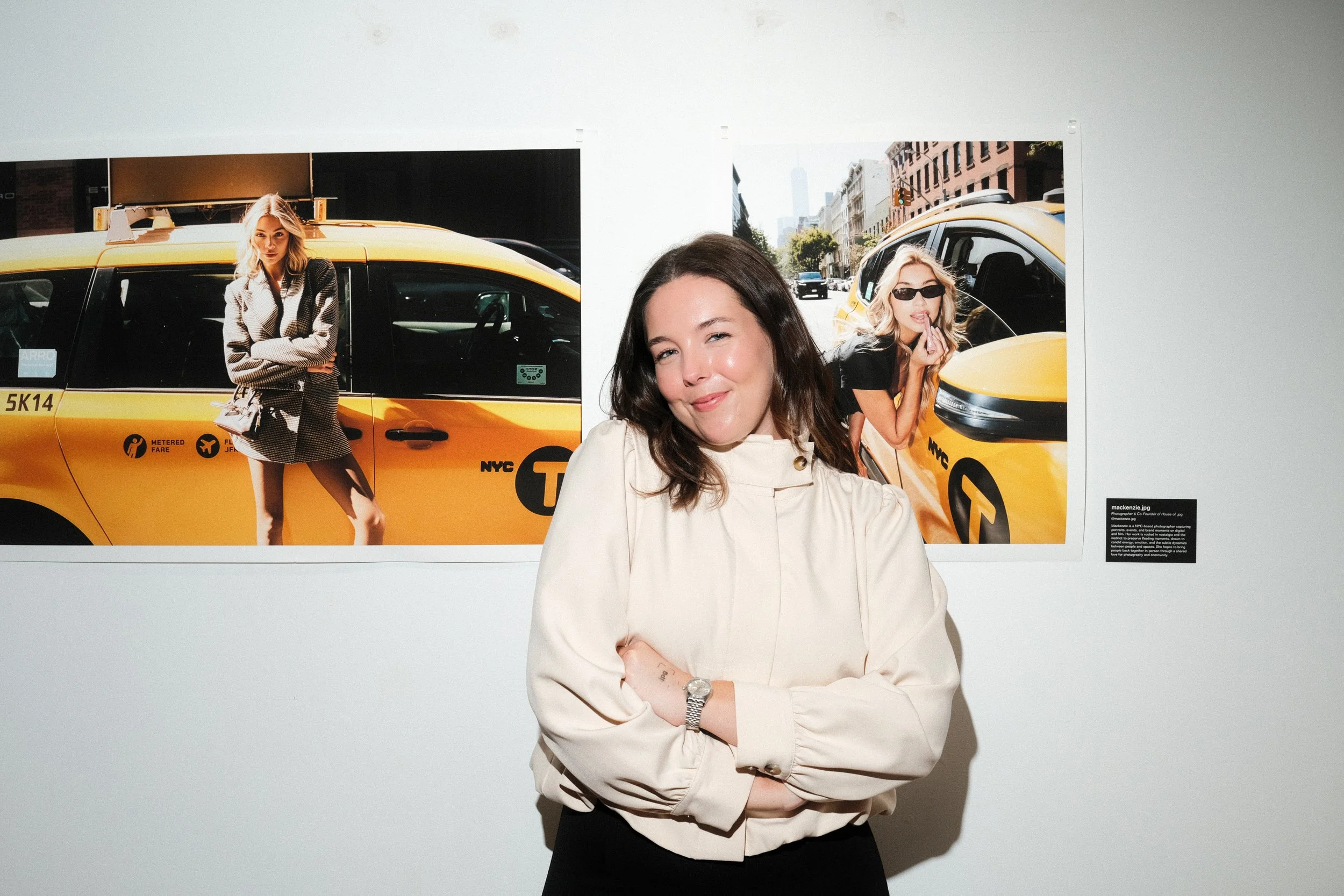 Mackenzie.jpg - Mackenzie williams Ionescu standing in front of her photography at house of jpg gallery event