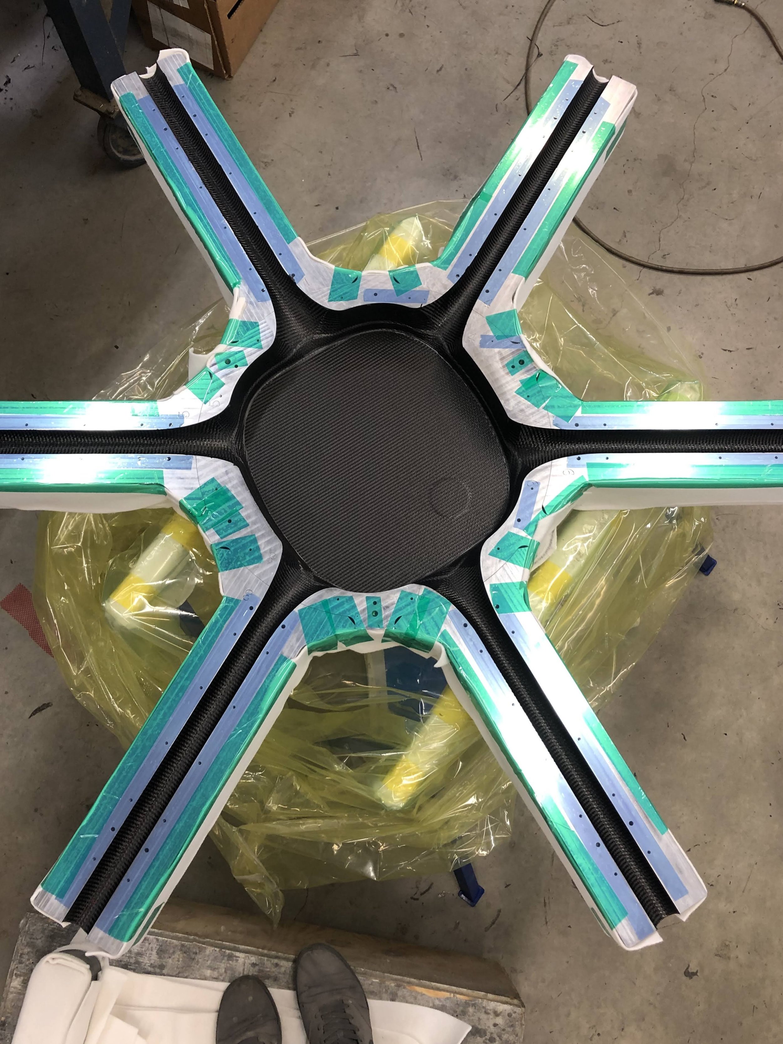 Laying up the part in the aluminum mold