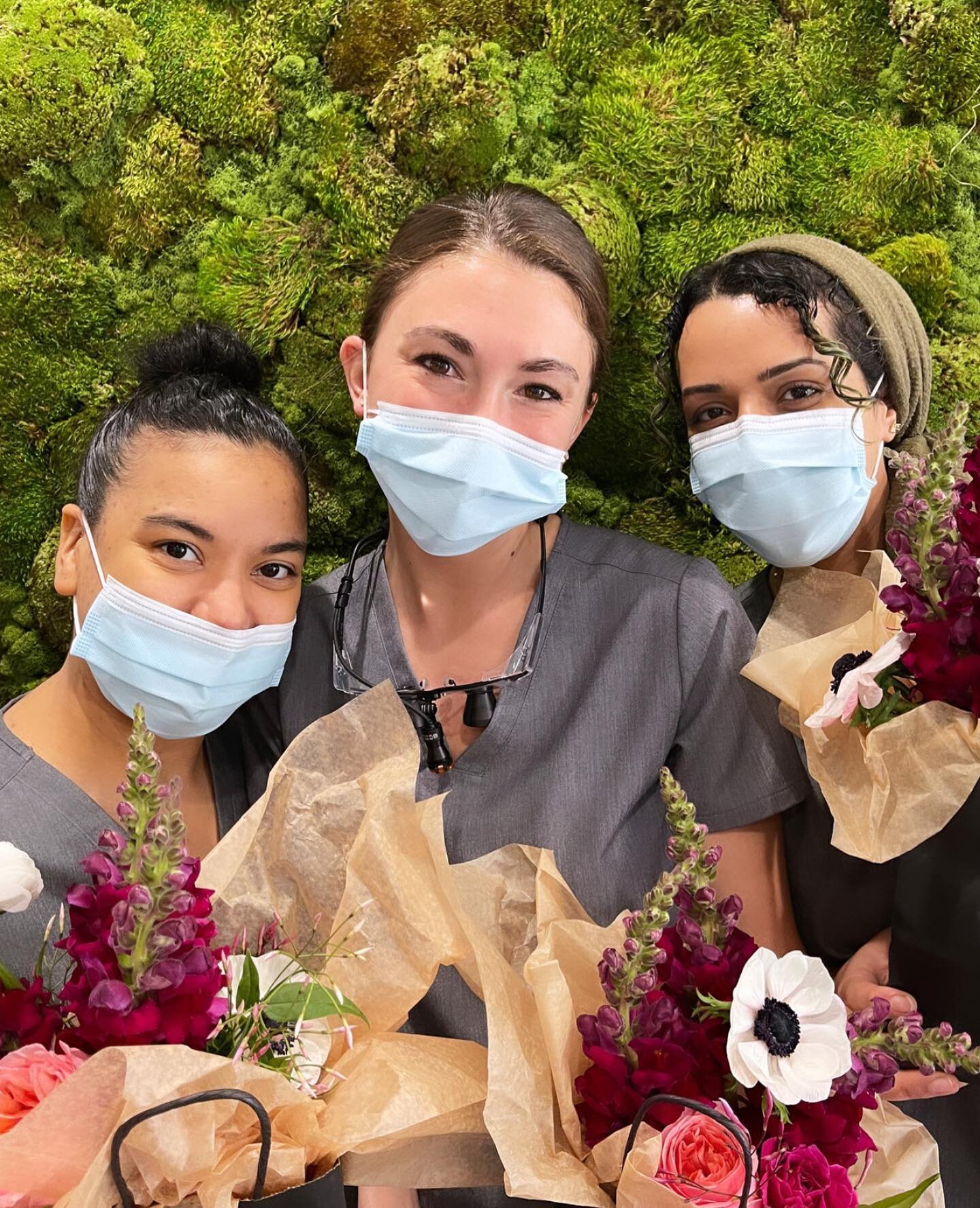 We&rsquo;re gonna need more than a week to pack in all the appreciation we have for these ladies! Happy Dental Assistants Week Mayra, Katlyn, and Hnade! 😎🙌🏼 (special thanks to @rebecca_shepherd_floral_design for the beautiful arrangements).