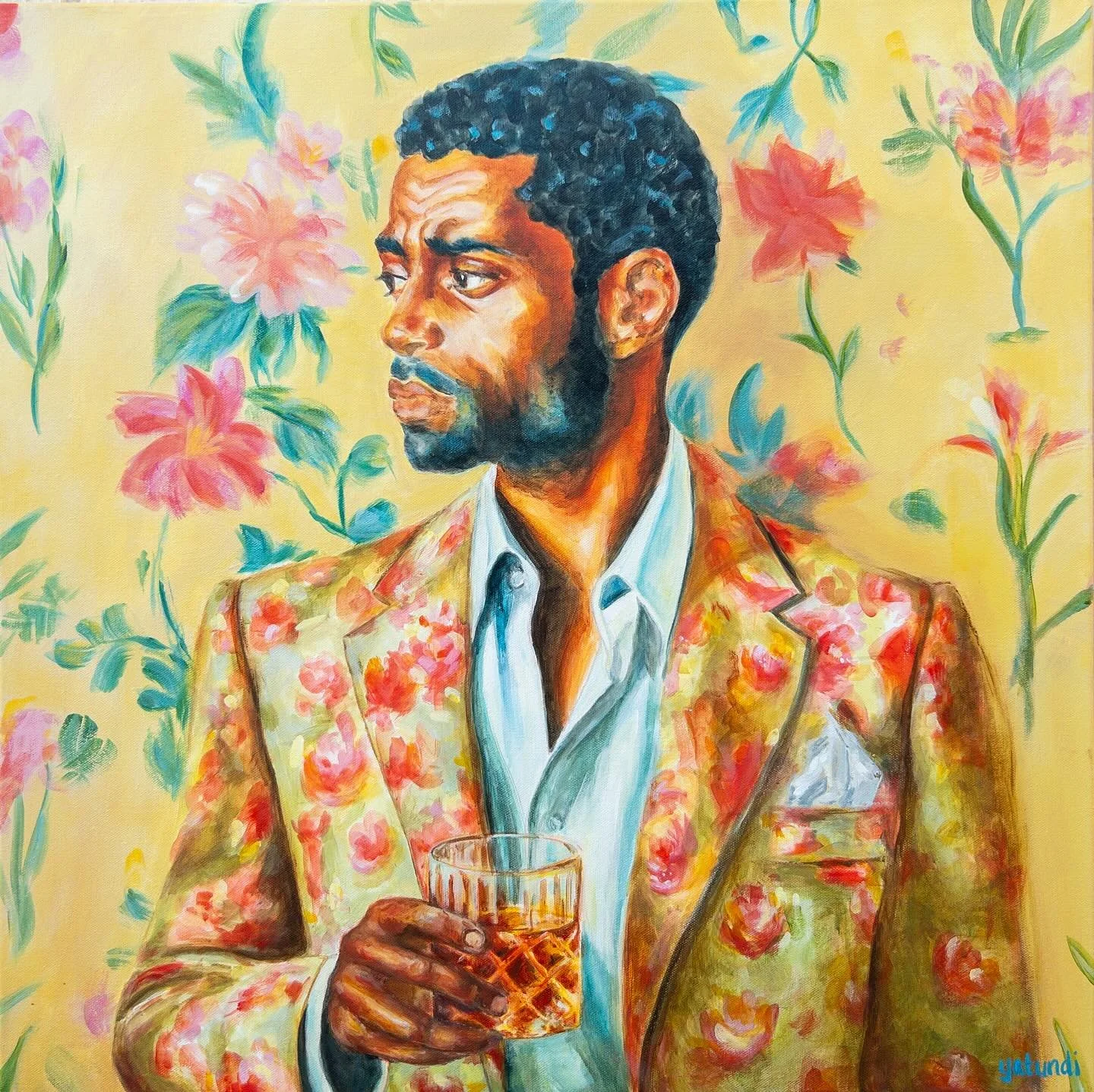 Mister 24x24
Artist: Mikal Boston 
.
.
.
.
#metalrabbitstudio #originalart #figurativeart #contemporaryart #fineartpainting #artistsupportartists #artistsoninstagram #blackportraiture #identityinart #blackmeninart #selfexpression #styleasart #fashion