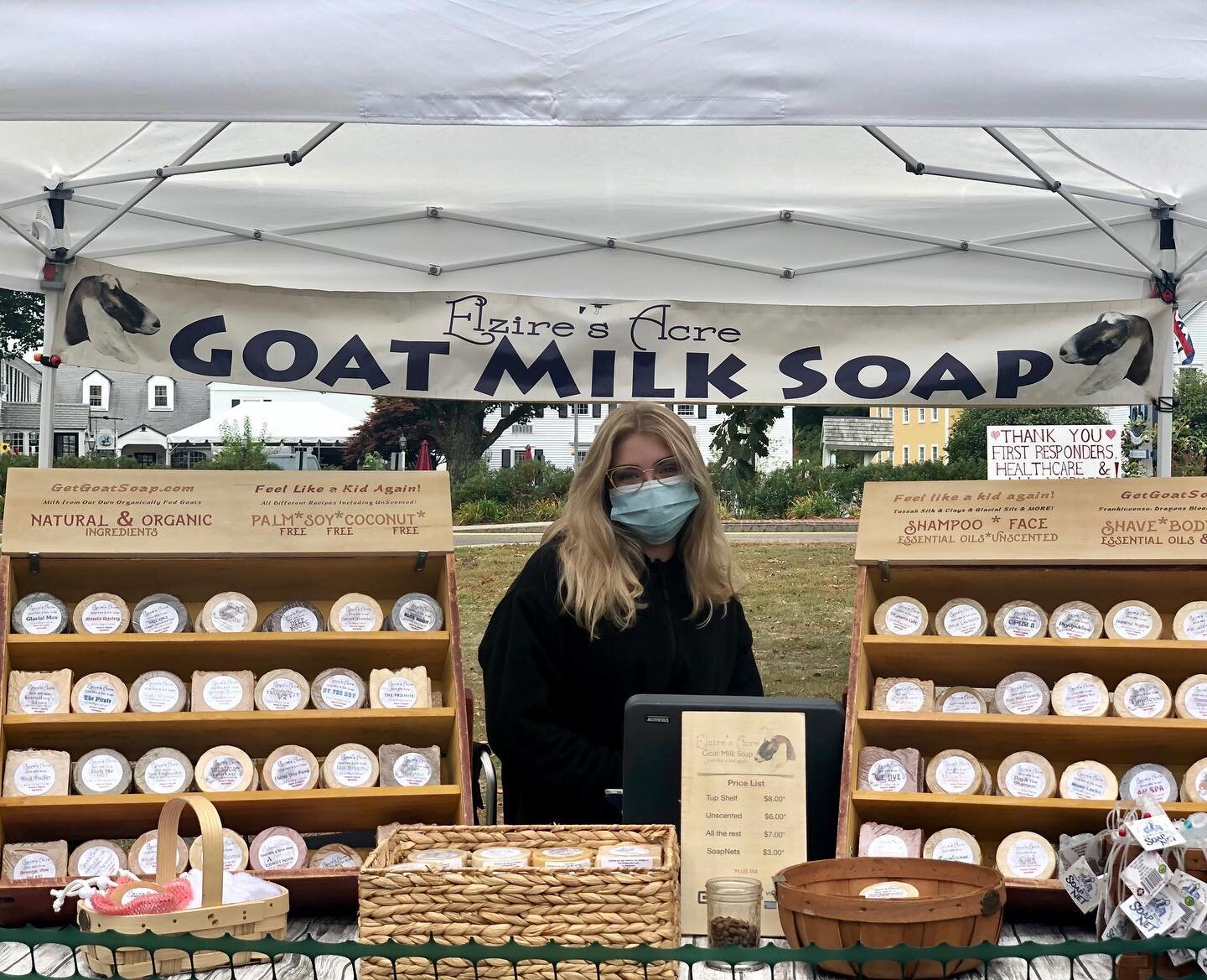 Come stock up on Elzire&rsquo;s Acre Goat Milk Soap 🐐 🧼 It&rsquo;s their last Market this season!