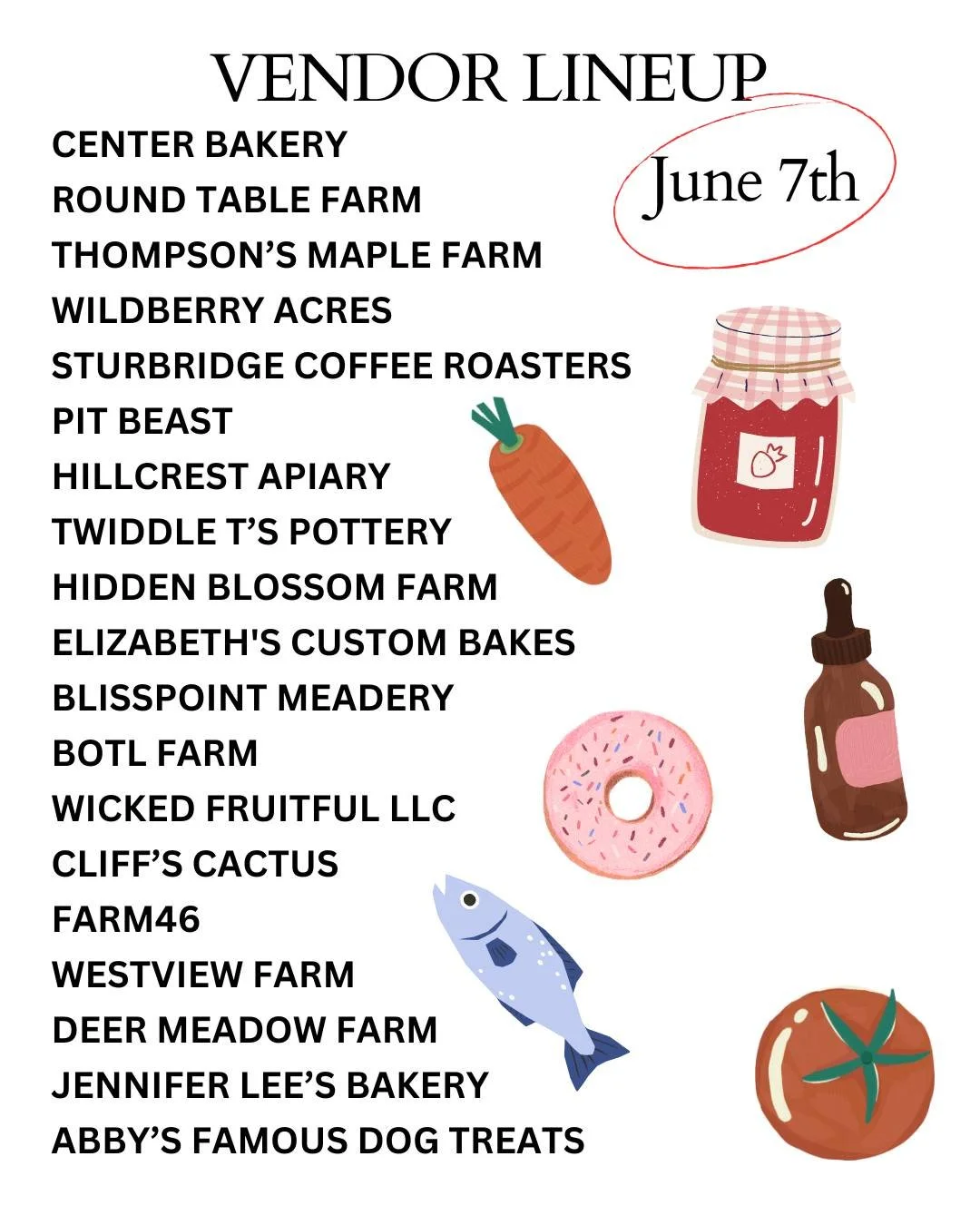 ✨40 Awesome Vendors are coming to town this Sunday! From familiar favorites to new faces, there's something for everyone! There are so many items to choose from; veggies, sweet treats, bread, fresh meats, and so much more.

🫵🏼 Don't miss our first 