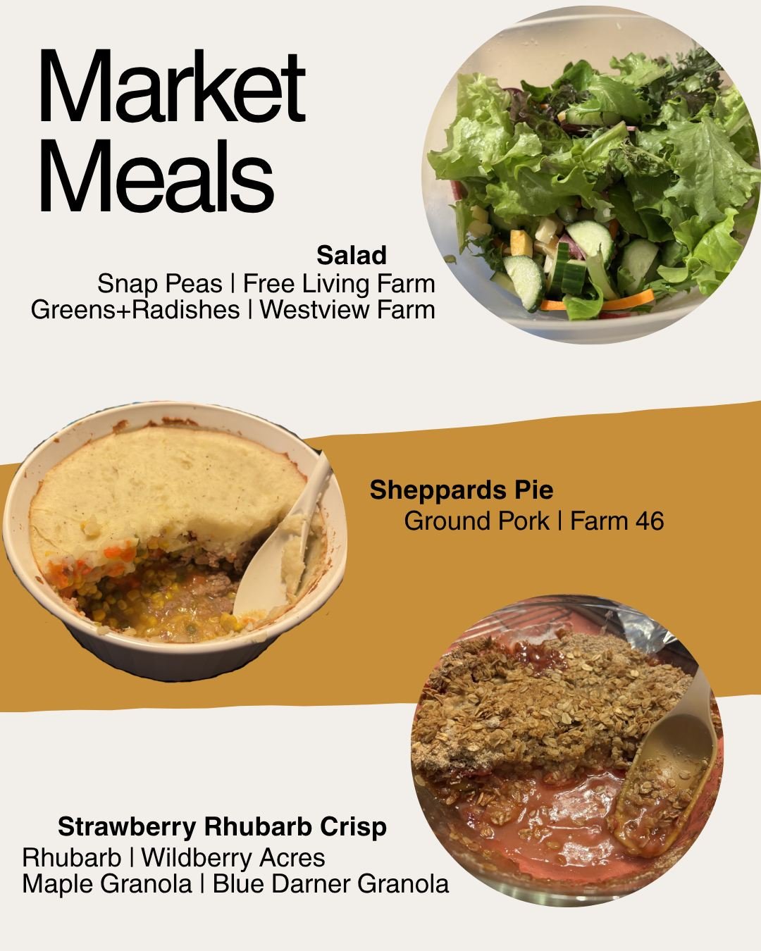 🧑🏻&zwj;🍳I'll be the first to admit I'm not much of a chef. But with fresh ingredients and advice from our vendors, I was able to throw together some simple dishes! 

🍴These dishes were made with local ingredients from vendors, good food doesn't h