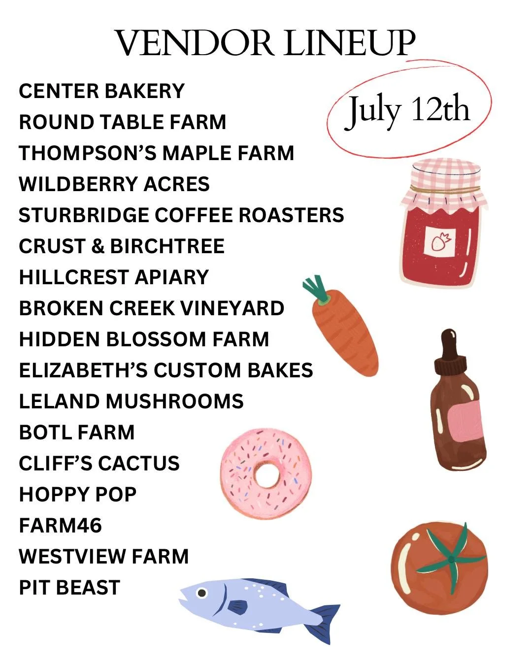 ☀️July 12th Vendor Lineup! Looks like it&rsquo;s going to be a perfect sunny day on the Common!

🧵🌿Our first Artisan Pop-Up of the 2026 season is here! We are so happy to keep this event going from last year. There are tons of items to choose from 