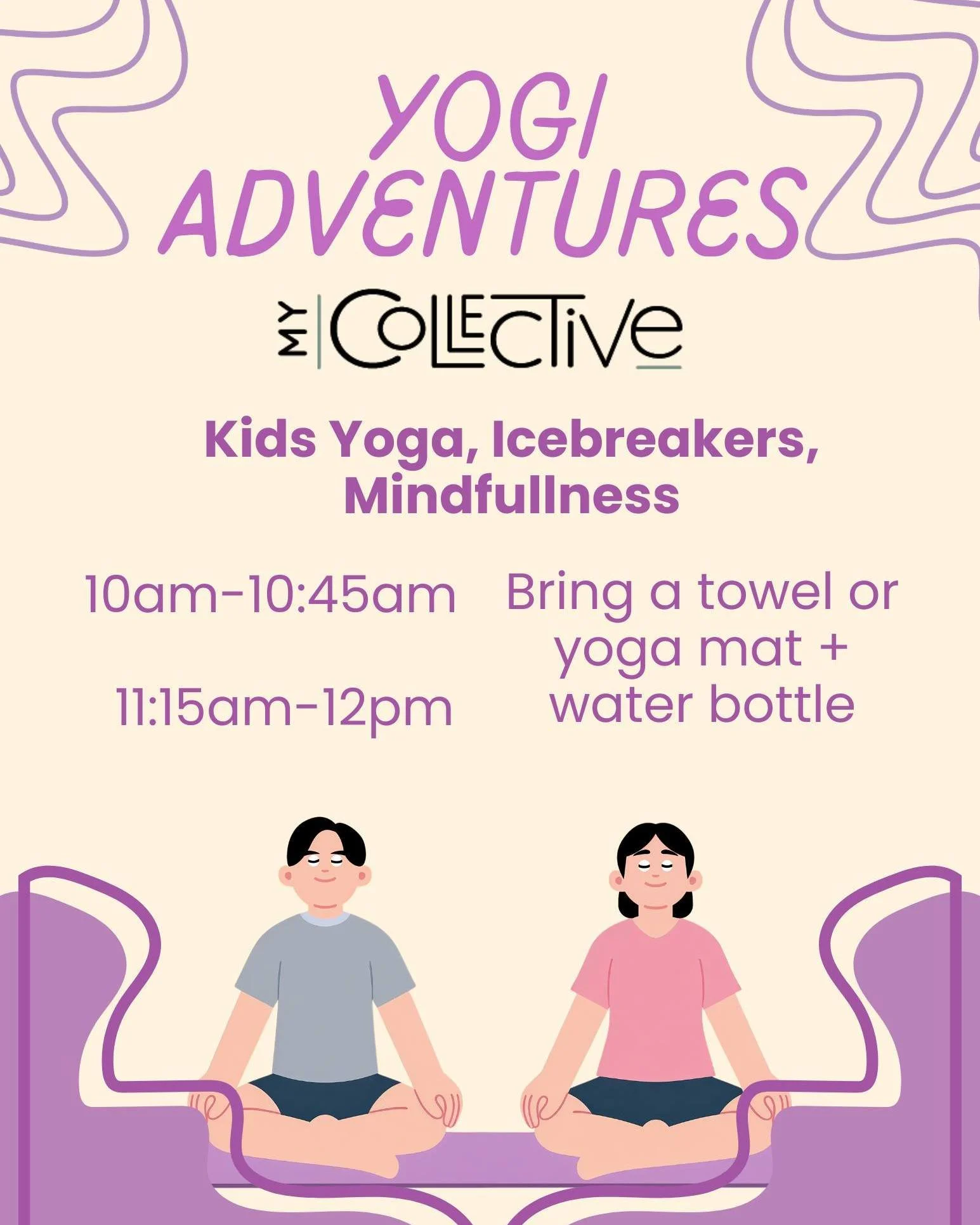 🧘🏻While on the Common this Sunday at our first ever Kids Entrepreneur Market, bring a mat or towel and join Crystal from MyCollective to do some mindfullness yoga!

☮️She will be holding two 45 minute sessions, feel free to drop into either one! We