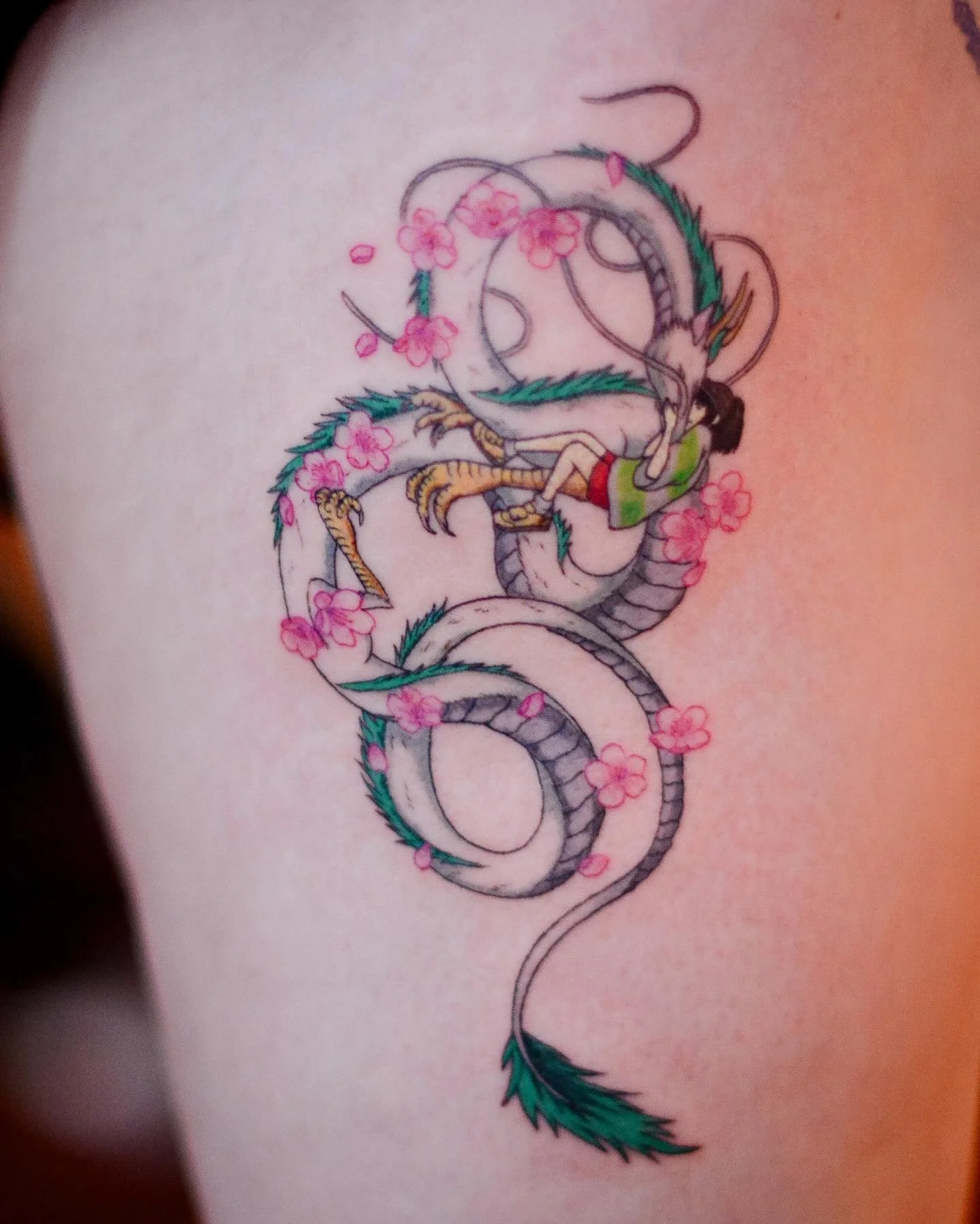 🐉👧🏻 haku &amp; chihiro-please dm or email for appointments. 📧 jasoninklife@gmail.com

#ghibli #haku #chihiro #animetattoo