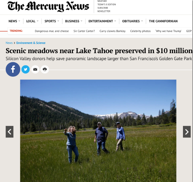SAN JOSE MERCURY NEWS COVERAGE OF LOWER CARPENTER VALLEY ACQUISITION