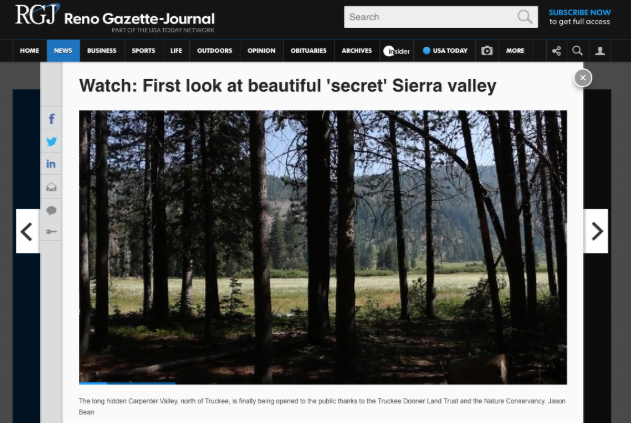 CARPENTER VALLEY IN THE RENO GAZETTE JOURNAL
