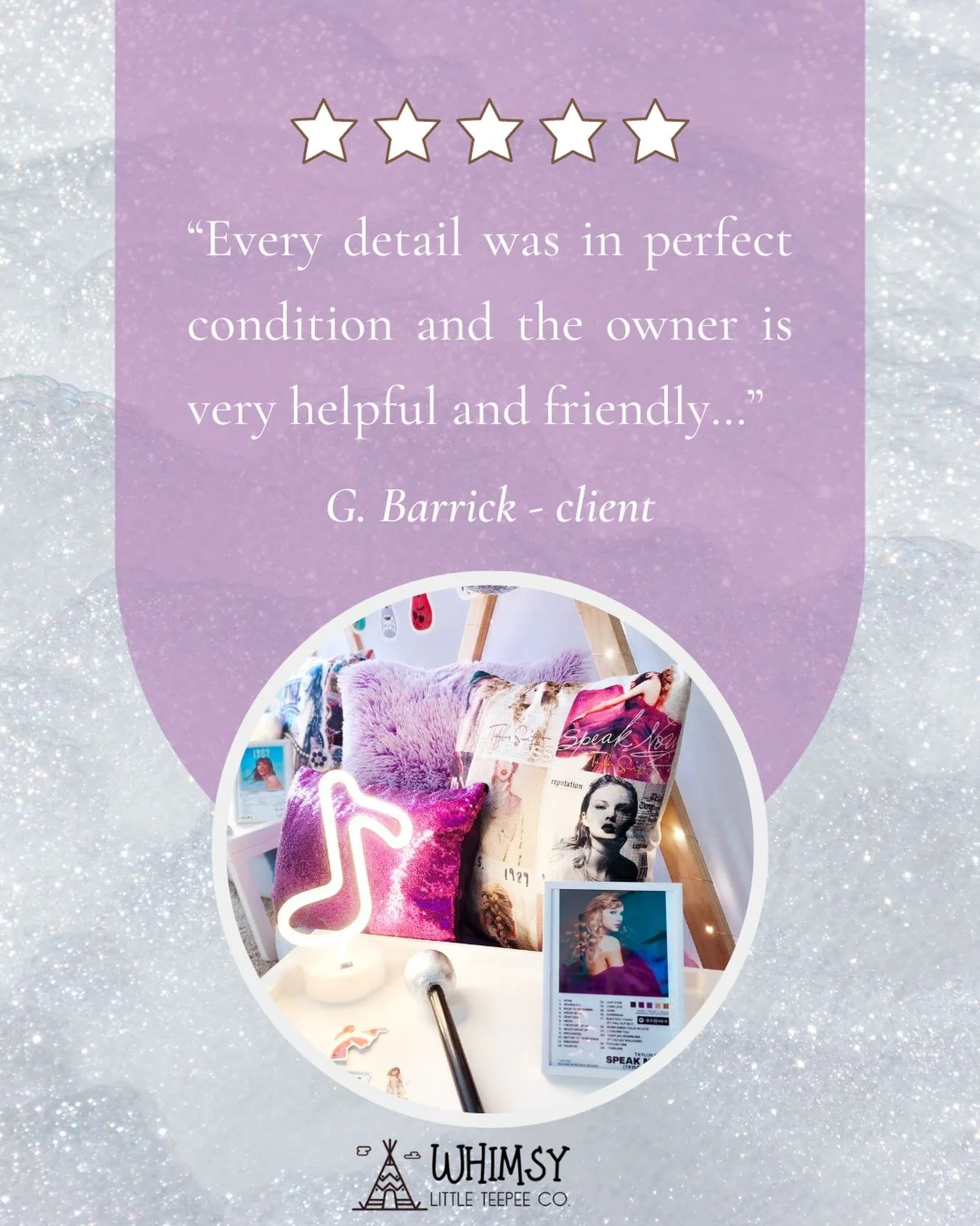 ✨ 5 STAR CLIENT LOVE ✨

&ldquo;Every detail was in perfect condition and the owner is very friendly and helpful. I sourced several local businesses and this is definitely the best for the price! The owner is very flexible with drop off and pick up as