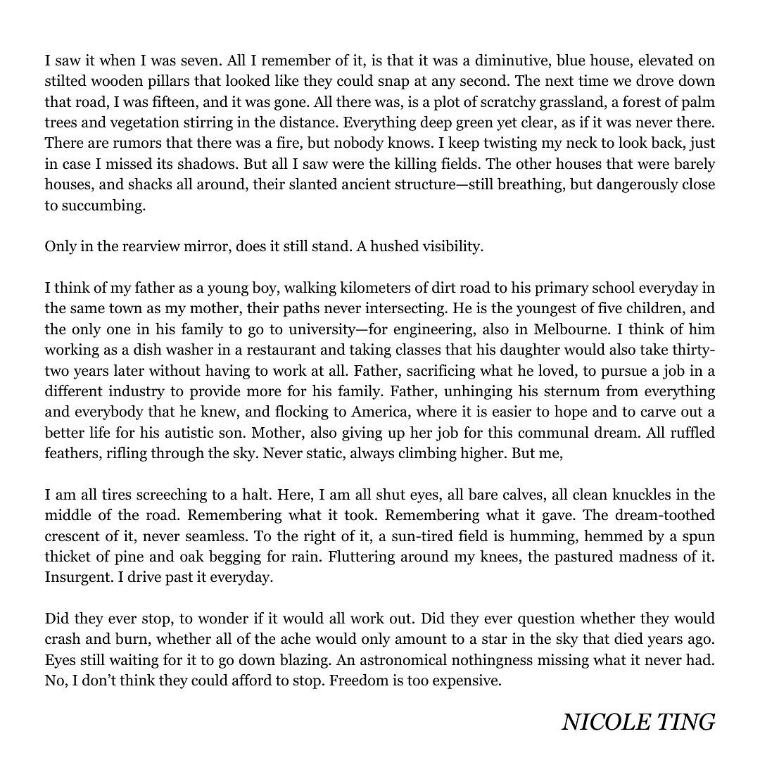 freedom is too expensive. 

i know this app does not forgive longer writing and prefers romantic love and heartache but. this is from one of my favorite pieces in my book, so i wanted to share it with you all. 

this is love and heartache, in a diffe