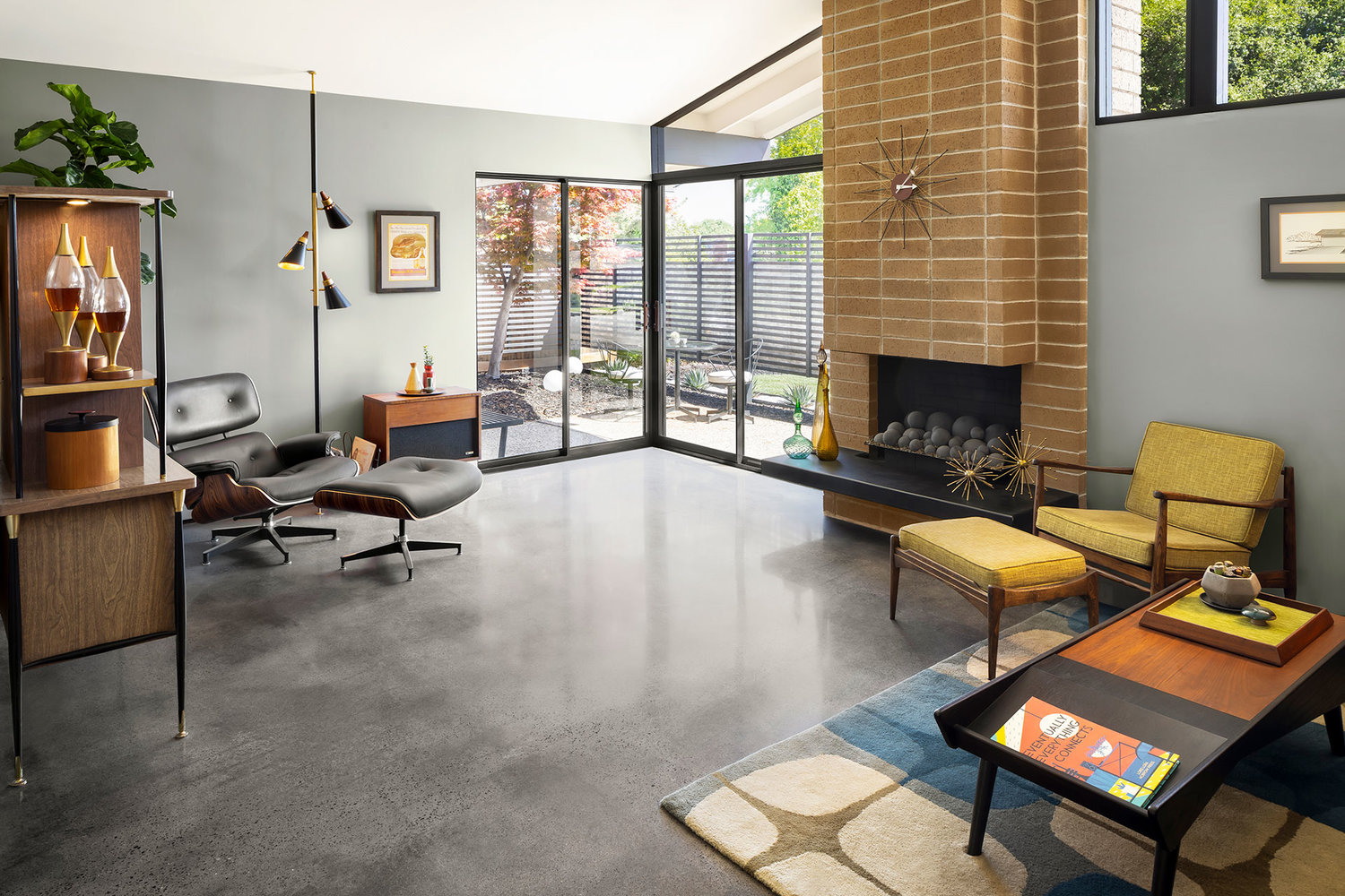 Polished Concrete floors in mid-century home in Orange, Ca