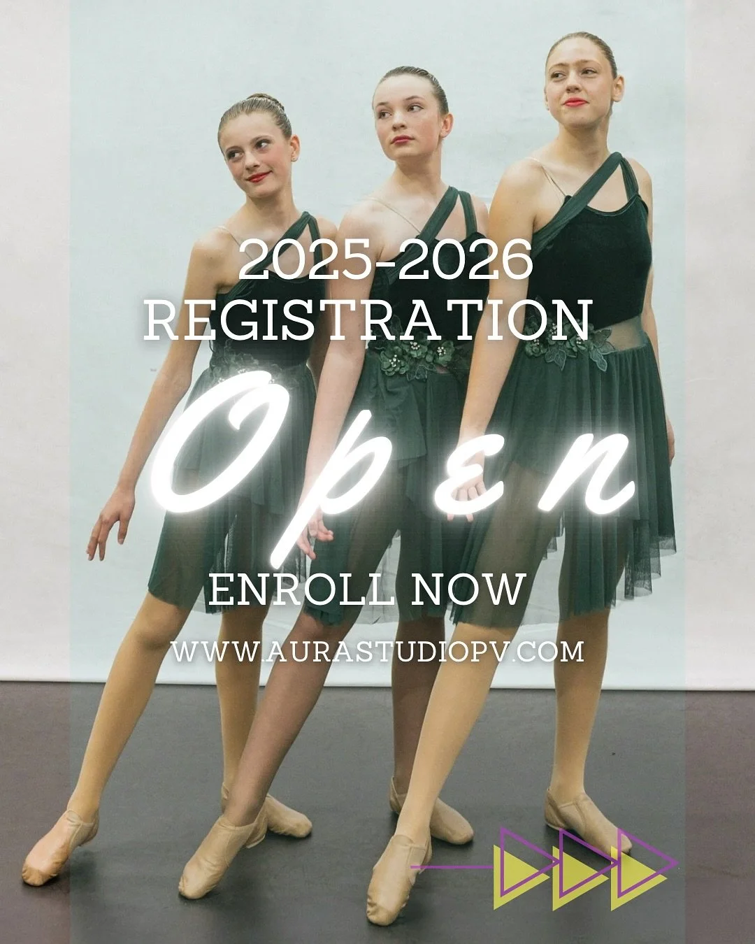 ✨2025-2026 DANCE ENROLLMENT✨
We are thrilled to announce our Fall Season and Morning Sessions are now open for registration. Spots are limited so sign up today!
HERE: www.aurastudiopv.com