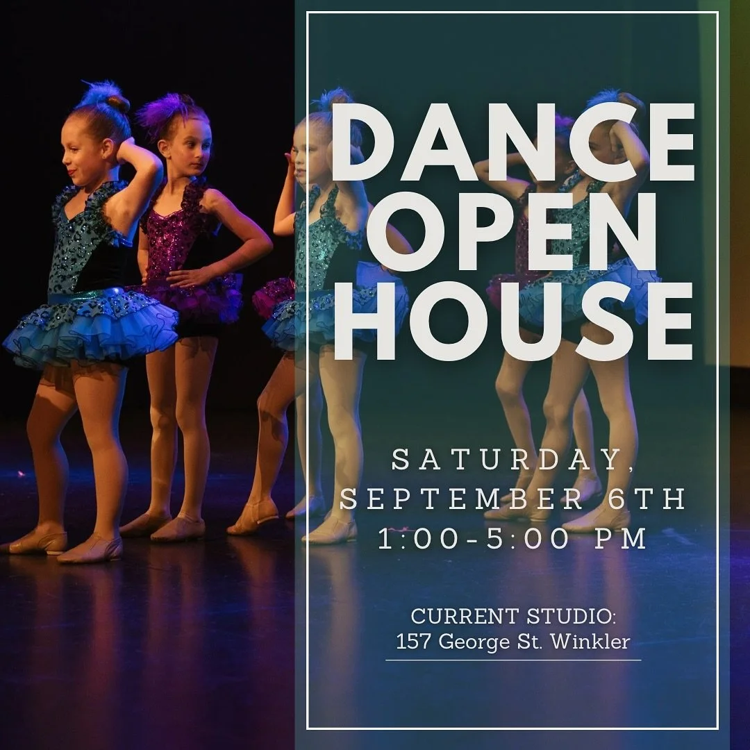 ‼️REMINDER‼️
Dance Open House is a week and a half away.
Come meet your teacher, try-on or order your dance shoes/ dance wear or just come by and say hi!👋🏻 
🗓️ Saturday, September 6th (1:00-5:00 pm)
See you there! 
🩷💛🩵💜