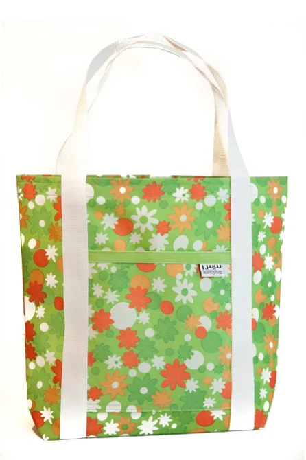 Beachfront Market Tote Small White Strap