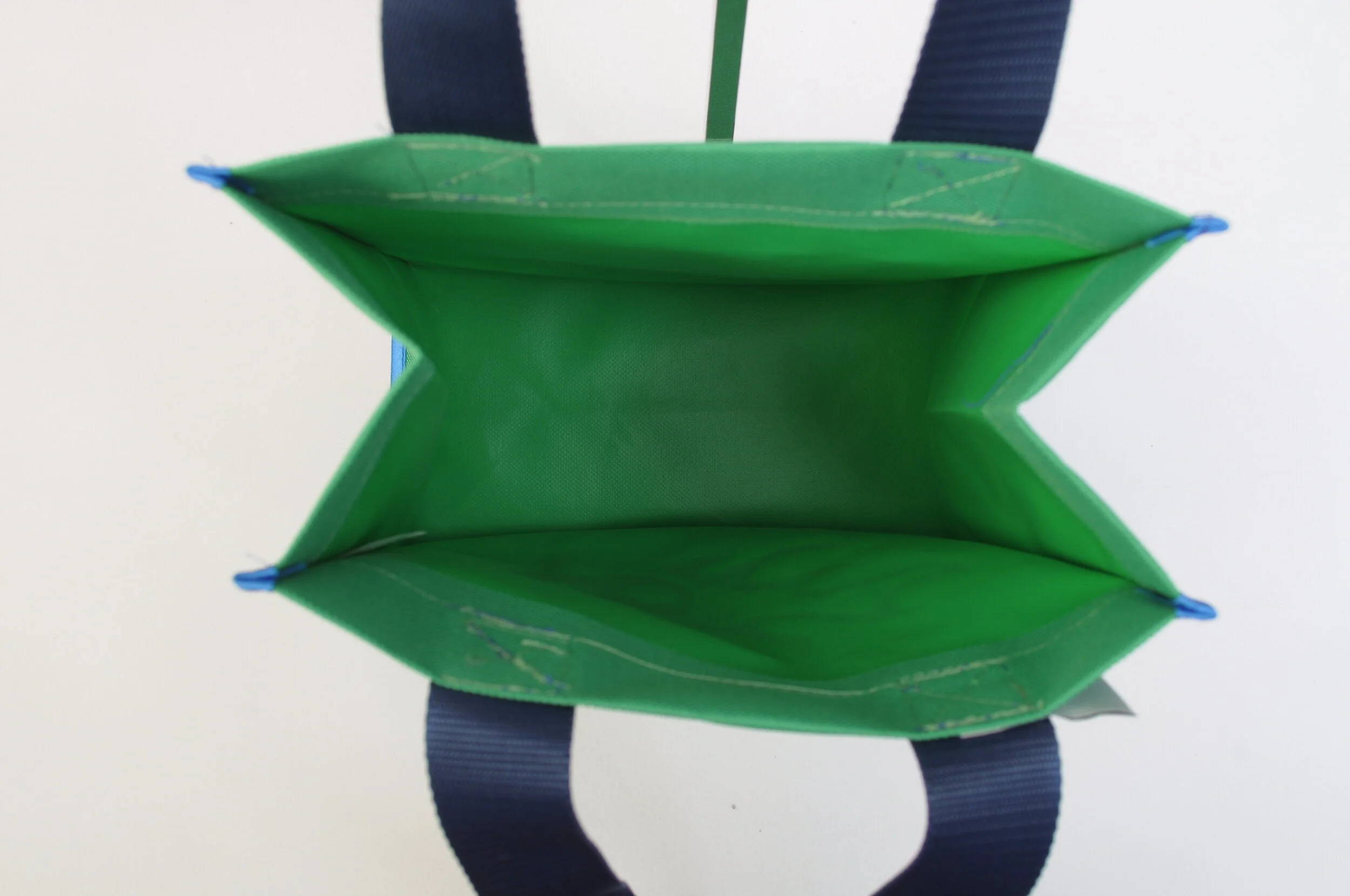 Green Navy Soccer Ball Tiny Tote Interior.JPG