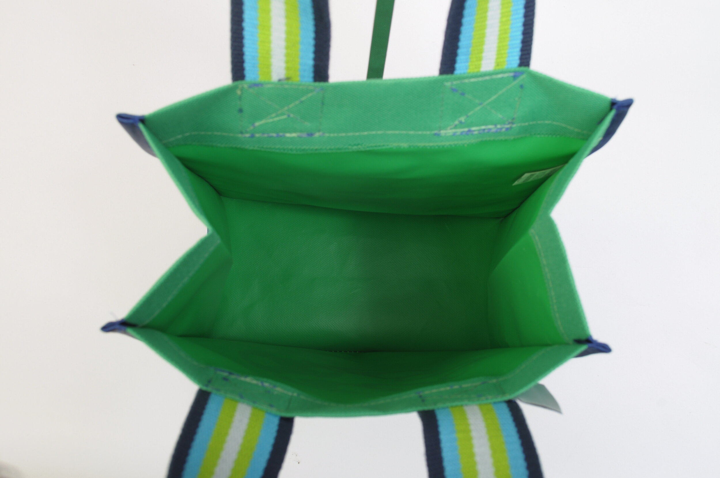 Green White Soccer Ball Tiny Tote Interior.JPG