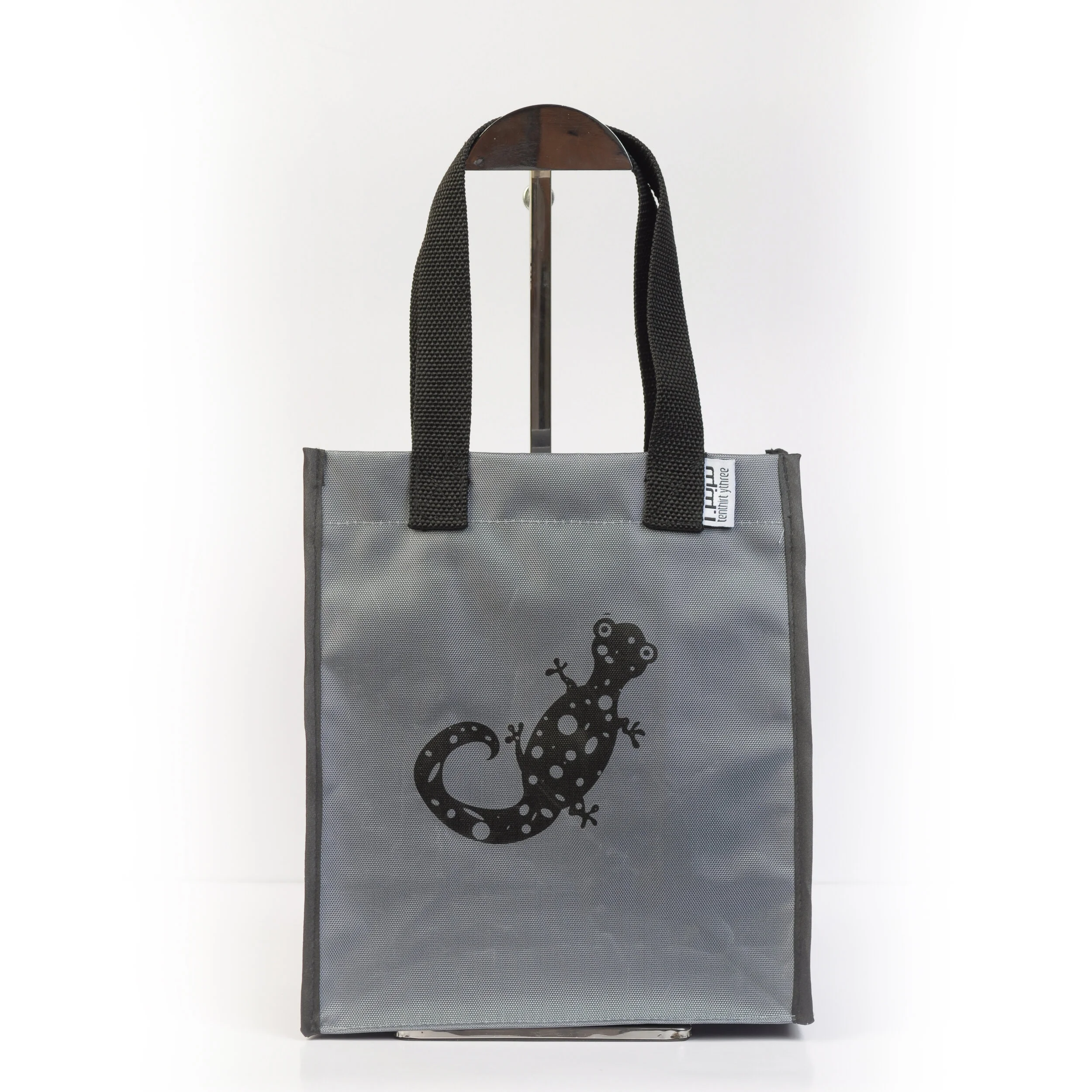Silver Black Gecko Ball Tiny Tote 1x1.jpg