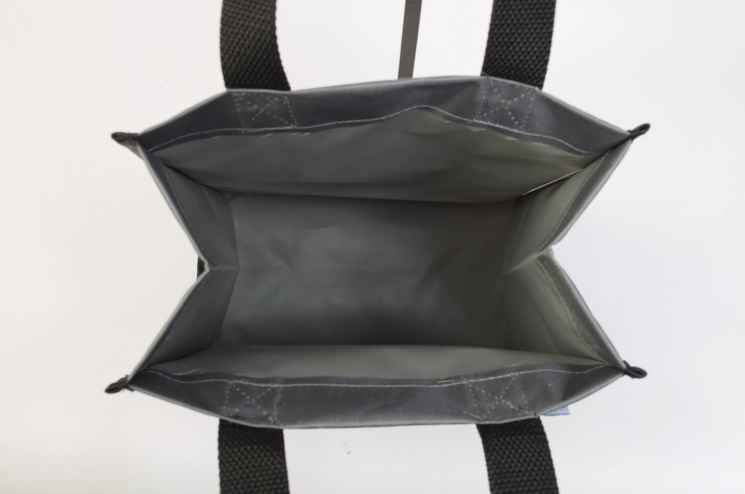 Silver Black Soccer Ball Tiny Tote Interior.JPG
