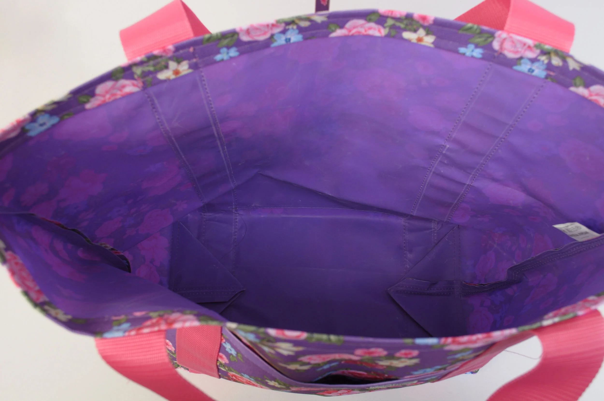 Purple Flower Power Market Tote Medium Interior.JPG