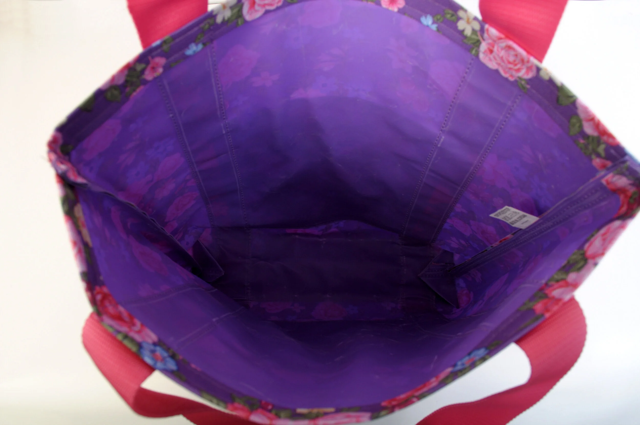 Purple Flower Power Market Tote Small Interior.JPG