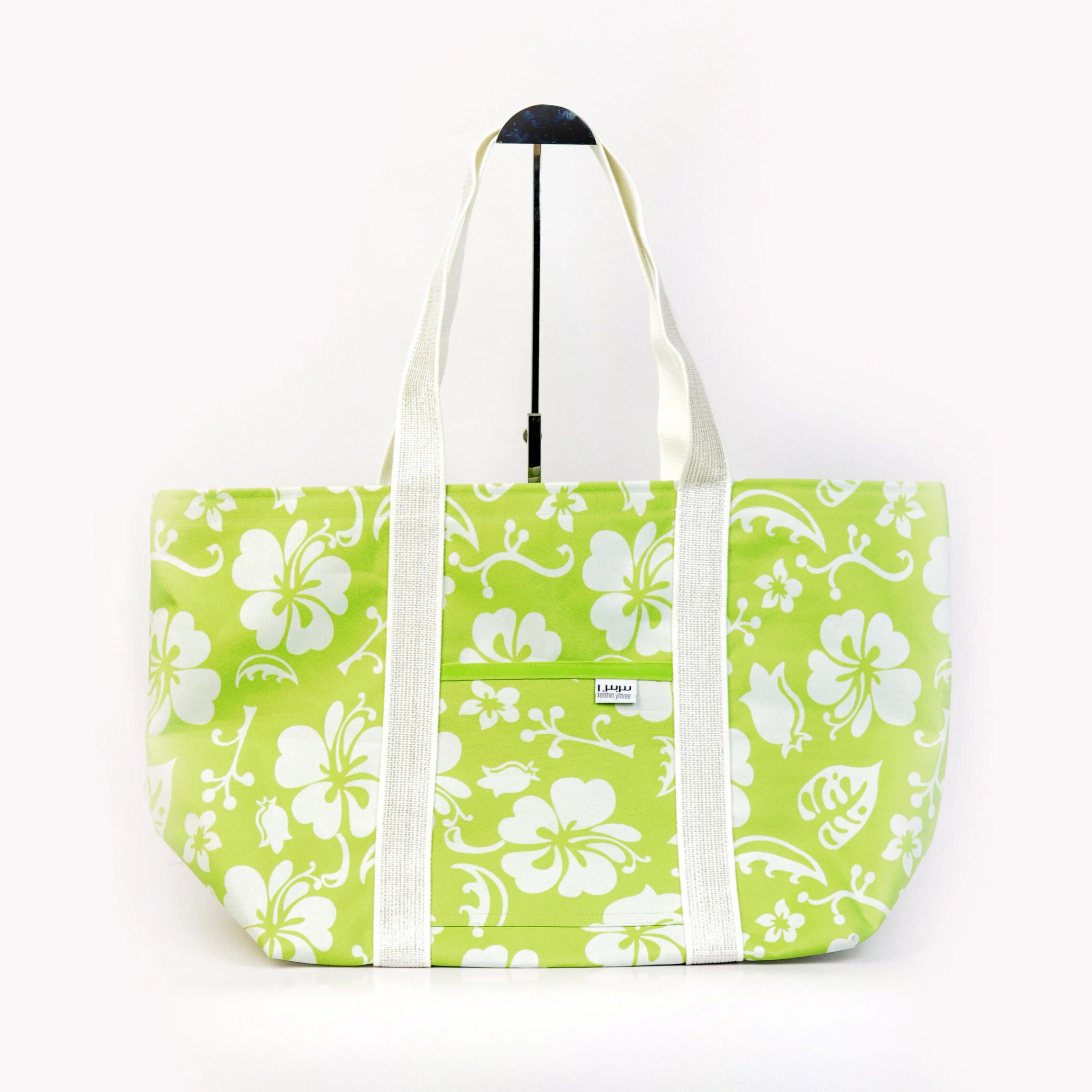Aloha Key Lime 
Market Tote Large 
White Sparkle Strap