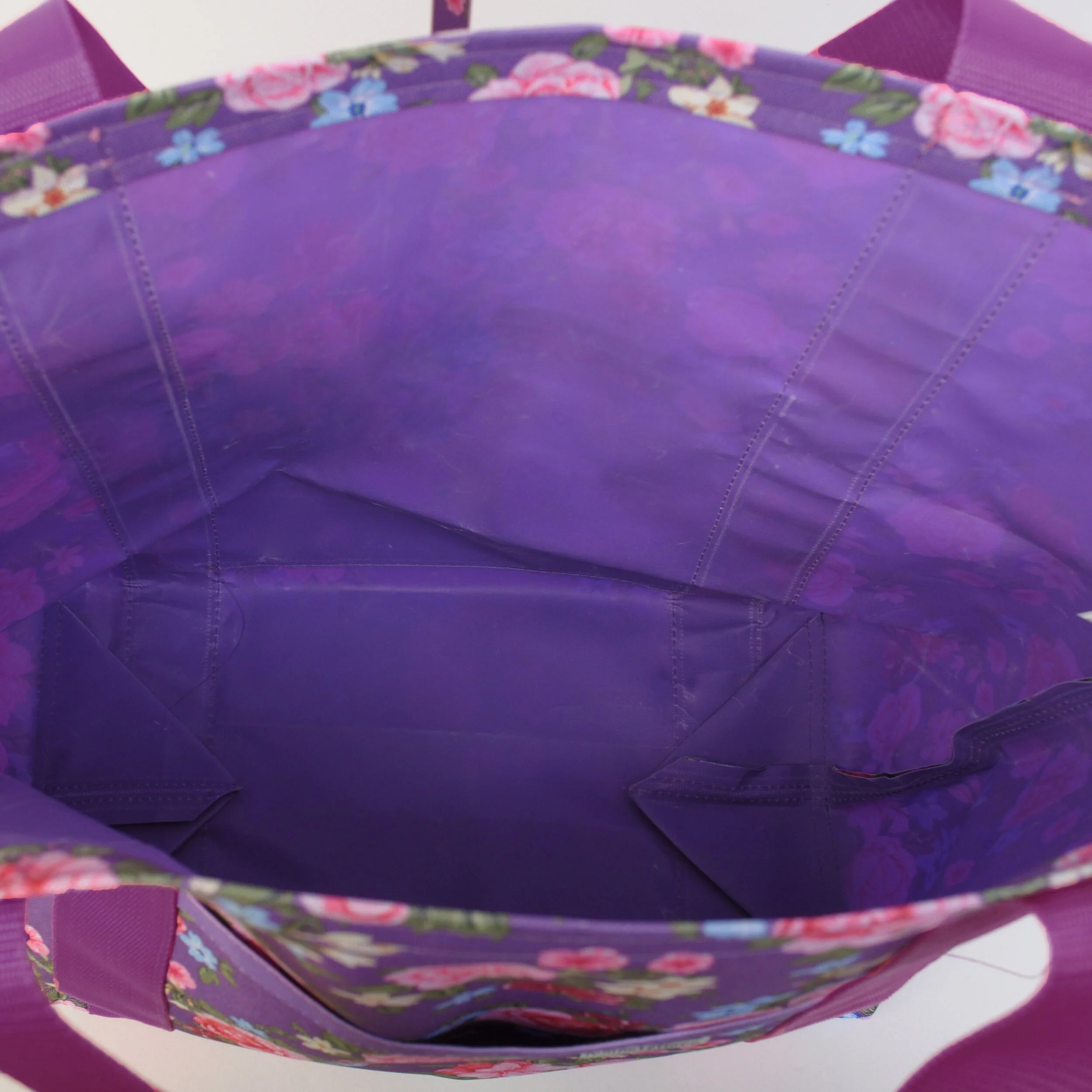 Purple Flower Power Market Tote Medium Interior purple strap.jpg