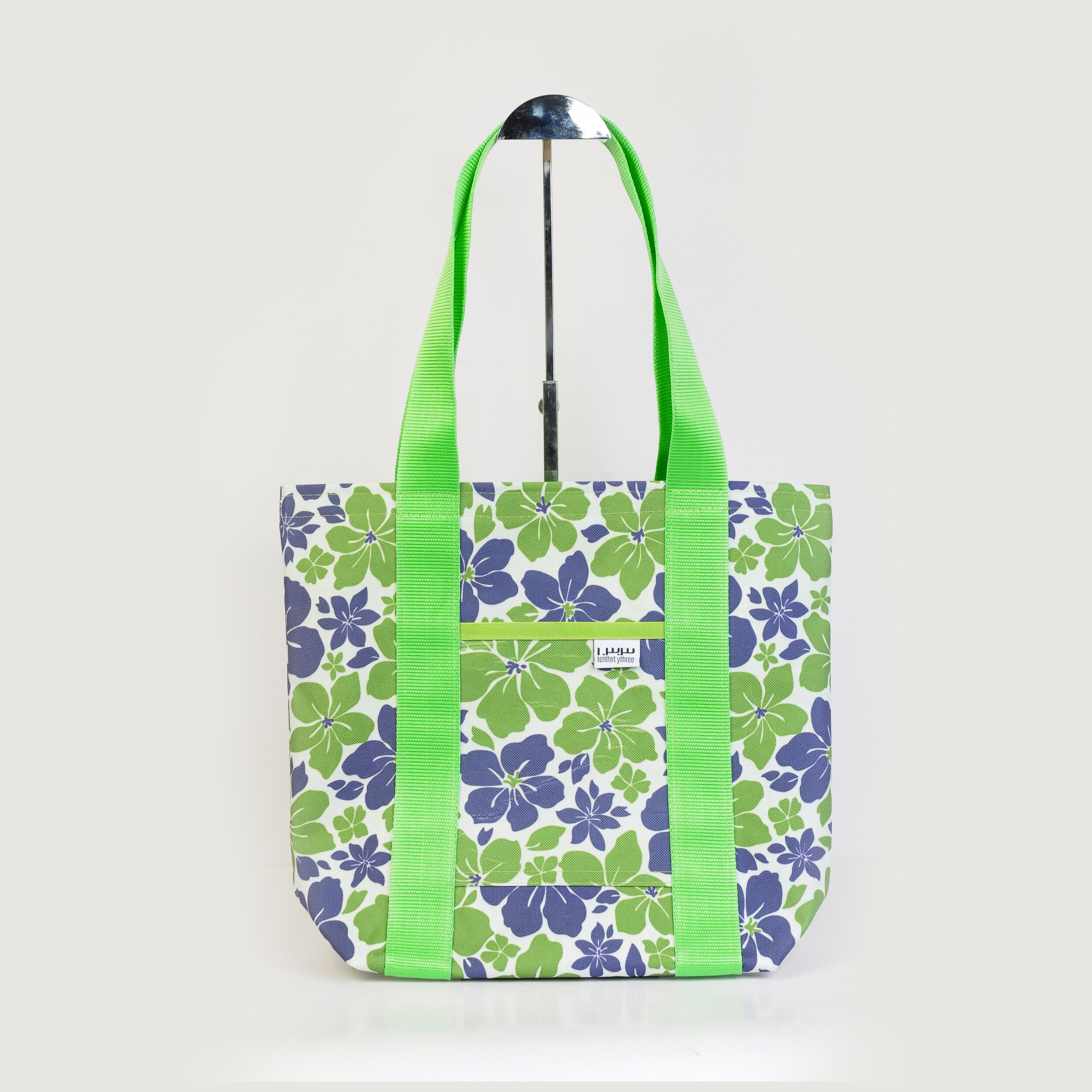 Forget-Me-Not Market Tote Small Green Strap