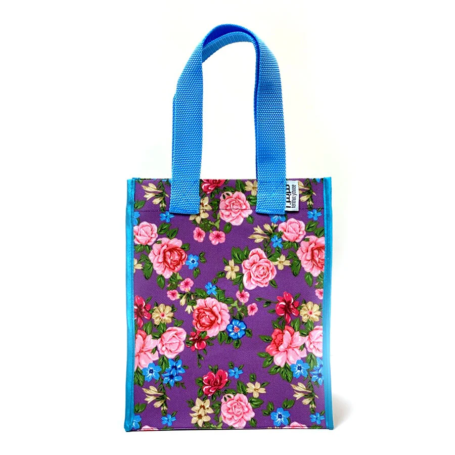 Purple Flower Power Tiny Tote
Blue Strap Blue Ribbon