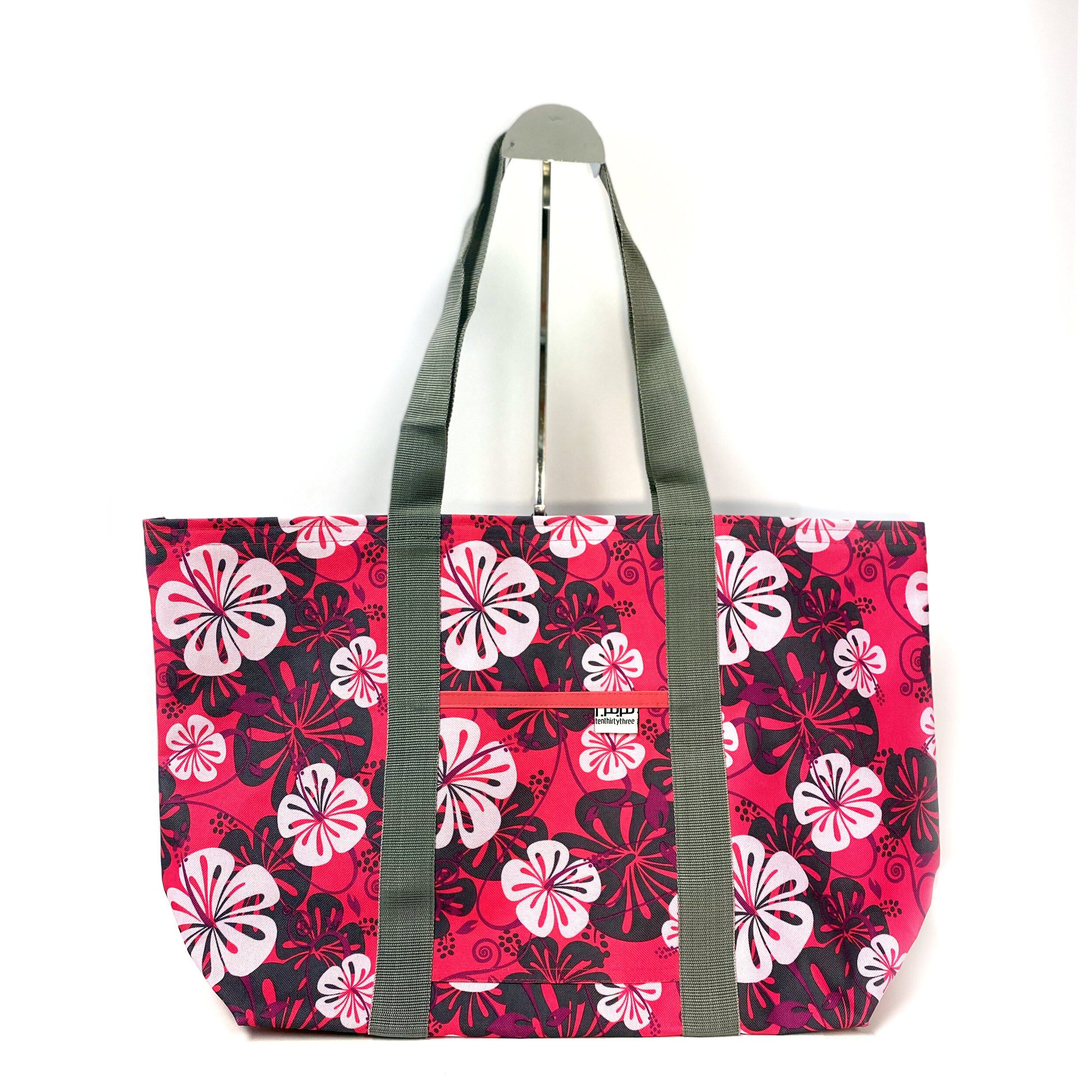 Hot Pink Hawaiian Market Tote Grey Large 1x1.jpg