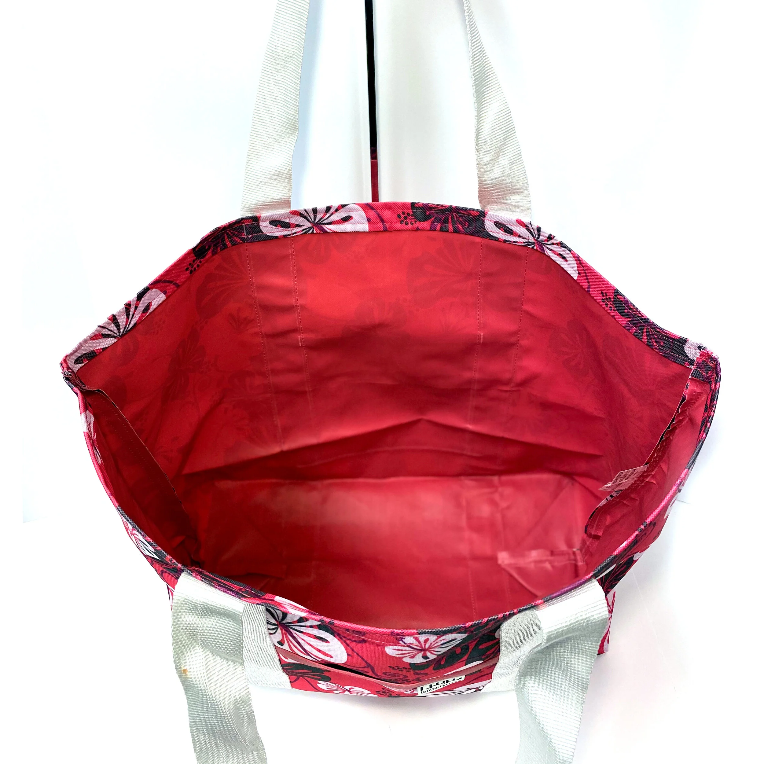 Hot Pink Hawaiian Market Tote White Sparkle Large Interior 1x1.jpg