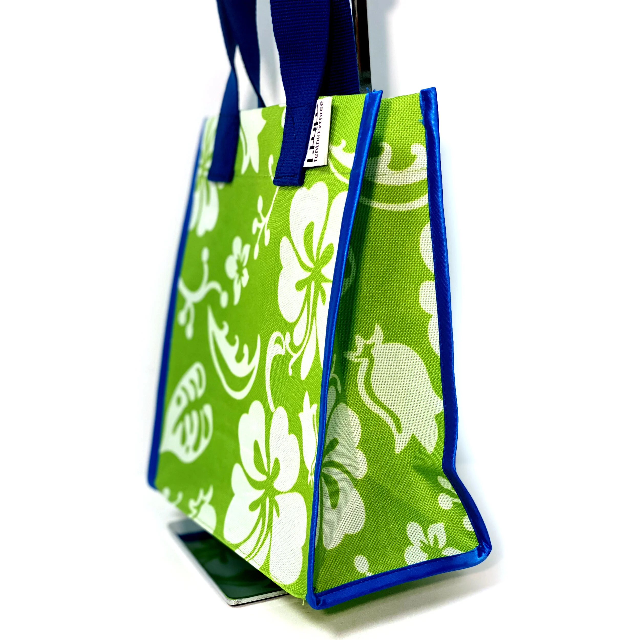 Aloha Key Lime Tiny Tote Royal Blue Perspective 1x1.jpg