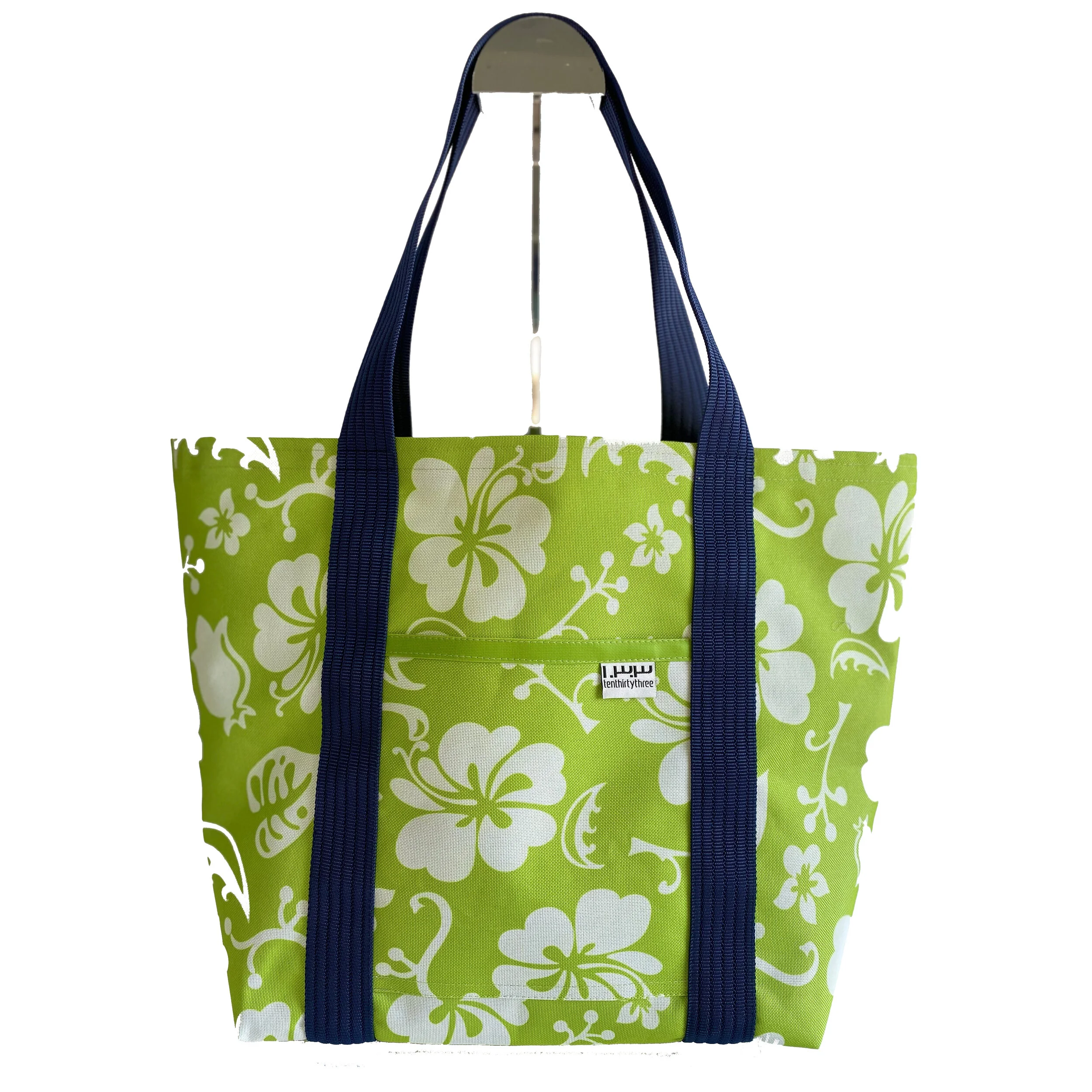 Aloha Key Lime 
Market Tote Medium Navy Blue Strap