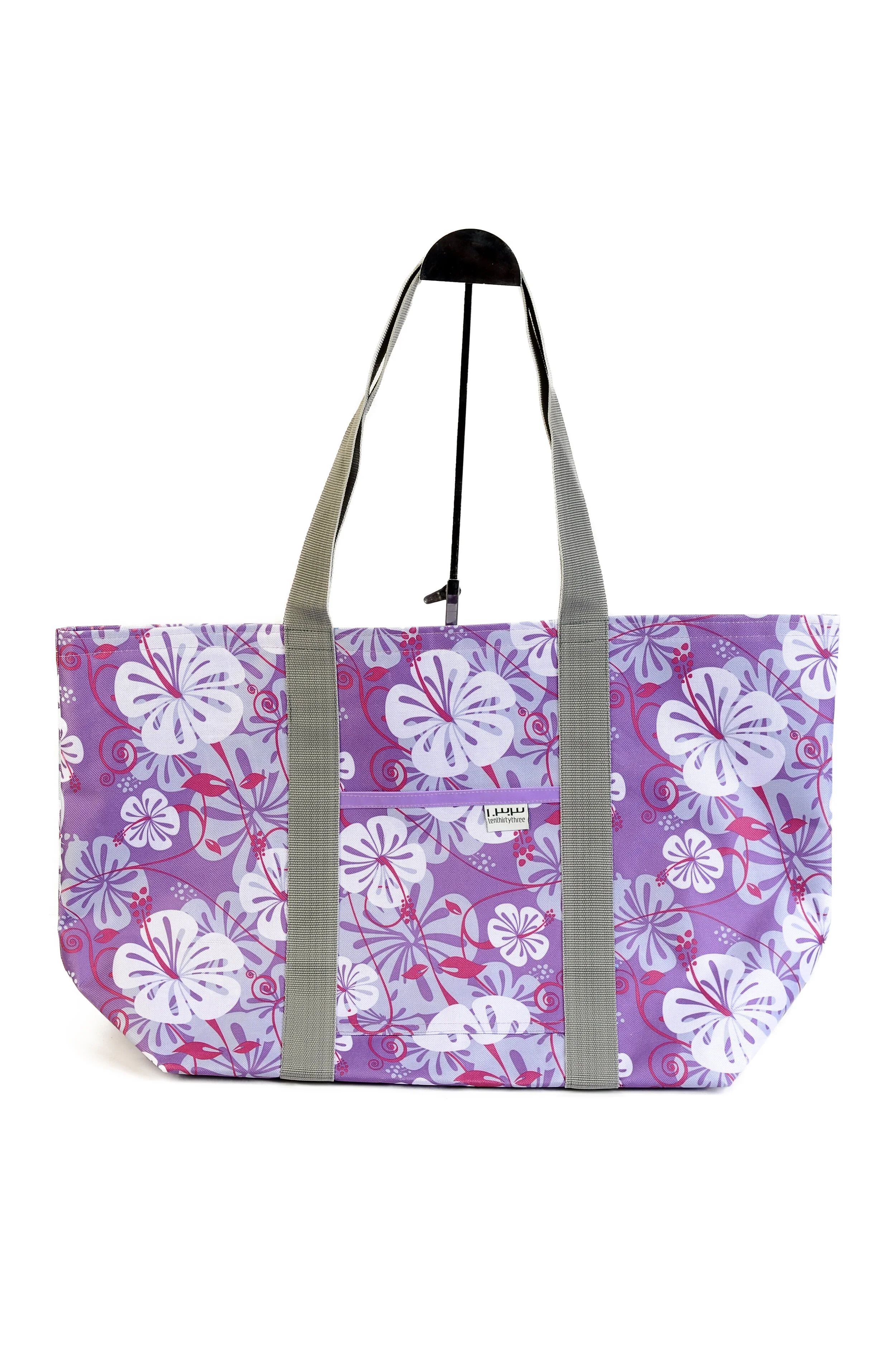 Hawaiian Market Tote Large Light Grey Strap