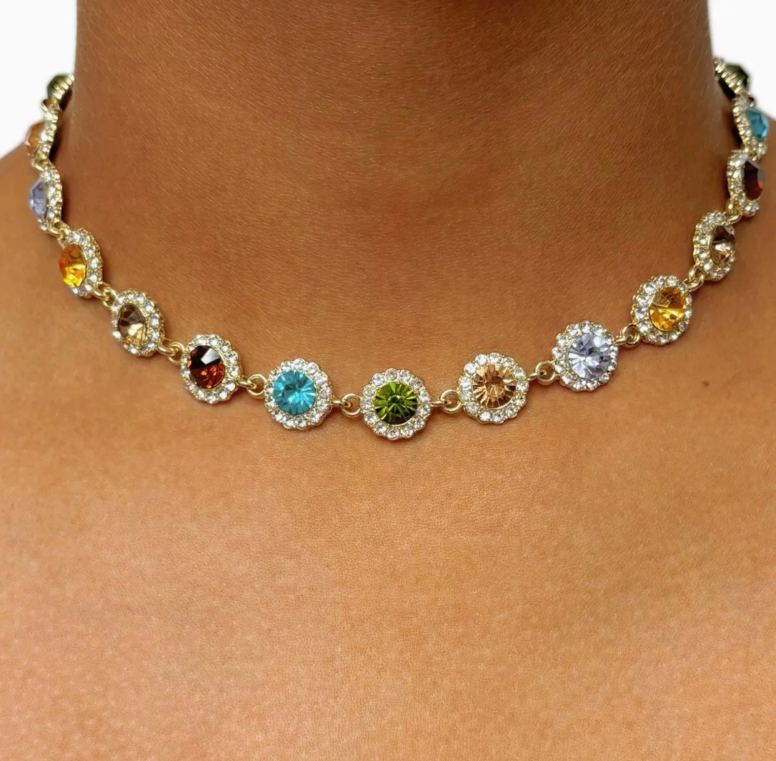 Rainbow stone Choker Necklace.jpg