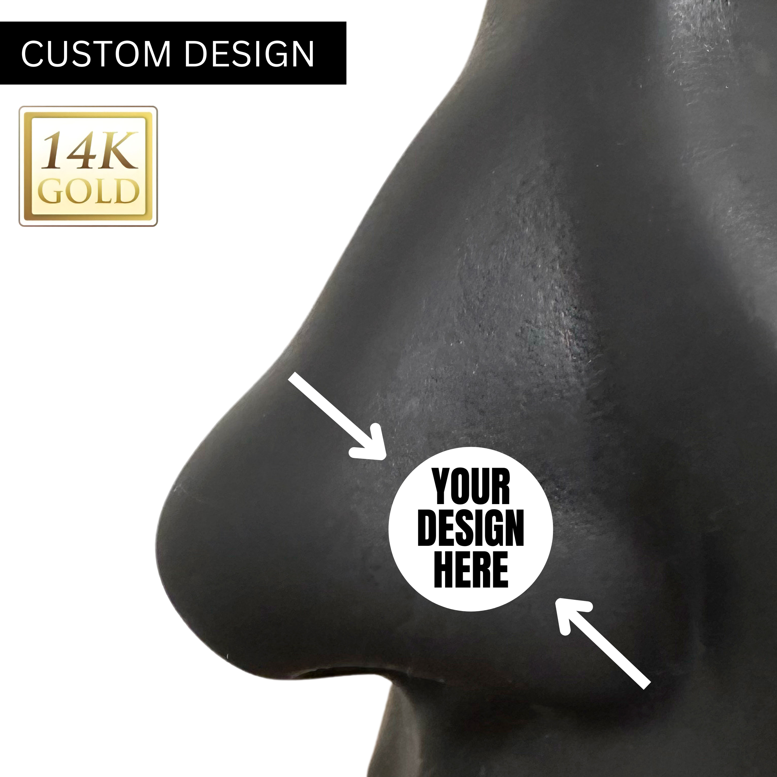 Custom 14kt Gold Nose Stud — STATEMENT GOLD