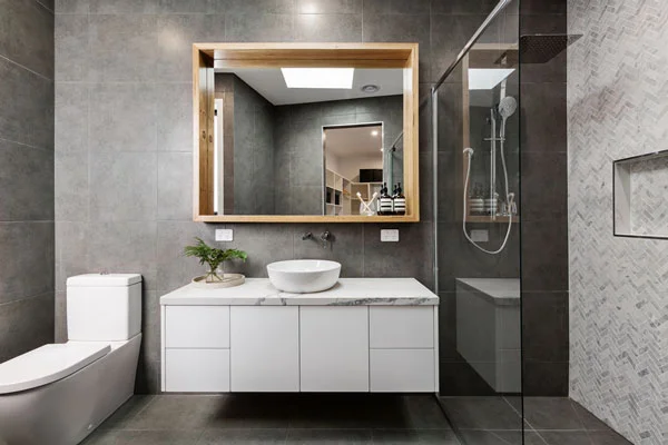 Luxury appointed bathroom part of this Jem Homes Melbourne new townhouse build