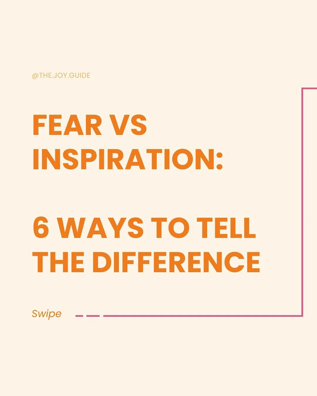 Is it fear&hellip; or inspiration? Swipe through to tell the difference!

My biggest aha moment recently is: When you start checking where motivation come from (fear or inspiration), everything changes.

The latest episode of The Joy Guide &ldquo;Cr