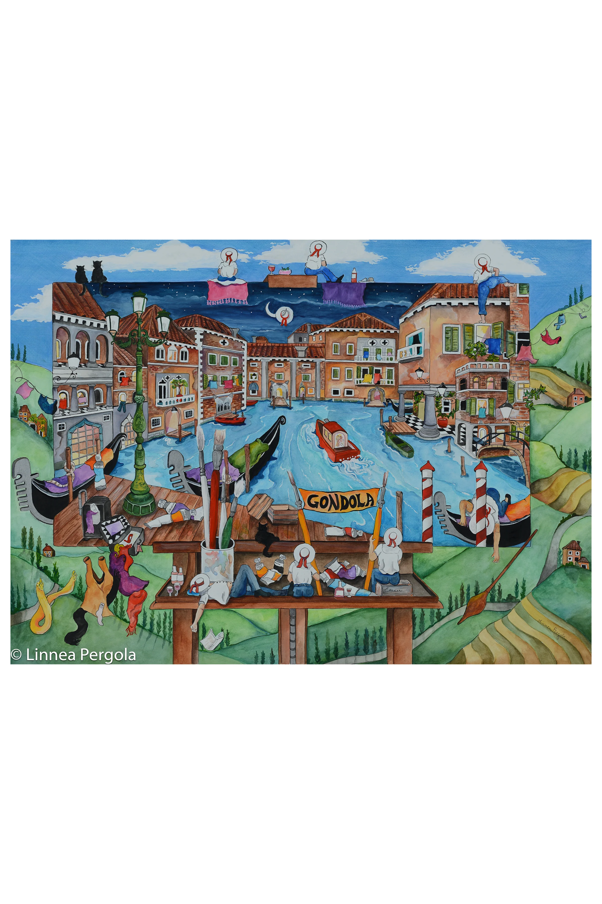 The Gondoliers - watercolor and ink SP.jpg