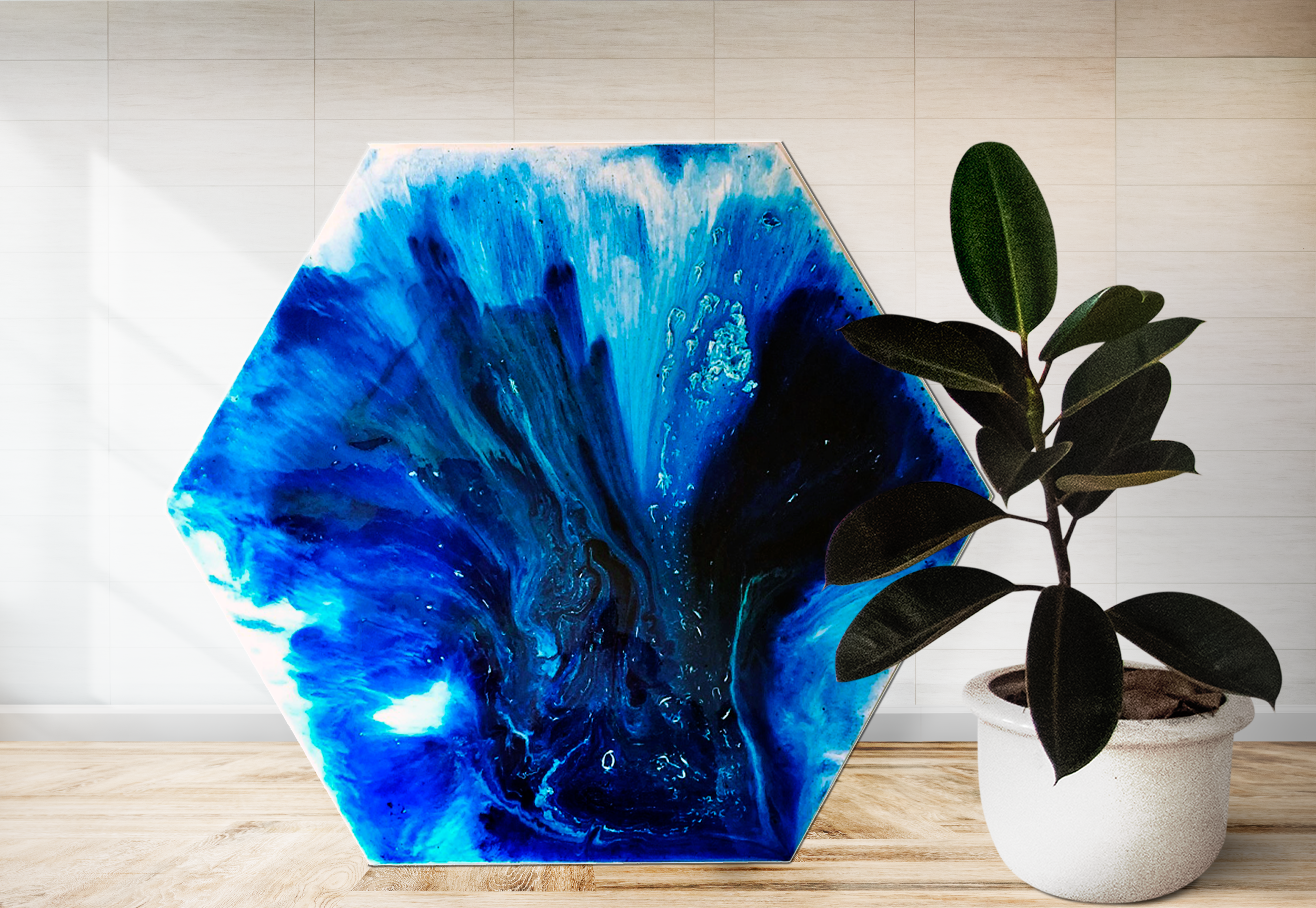 Deep blue art work 