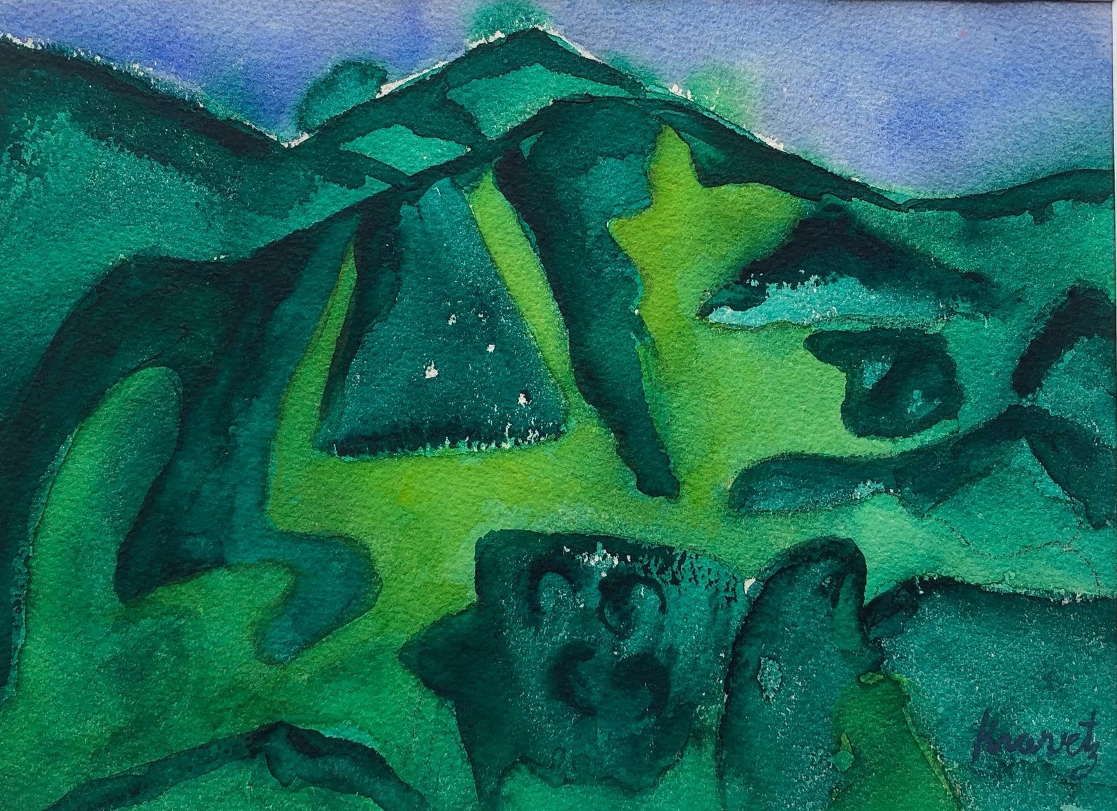 Aspen Hillside I, 1980, Watercolor, 16x20 inches with mat