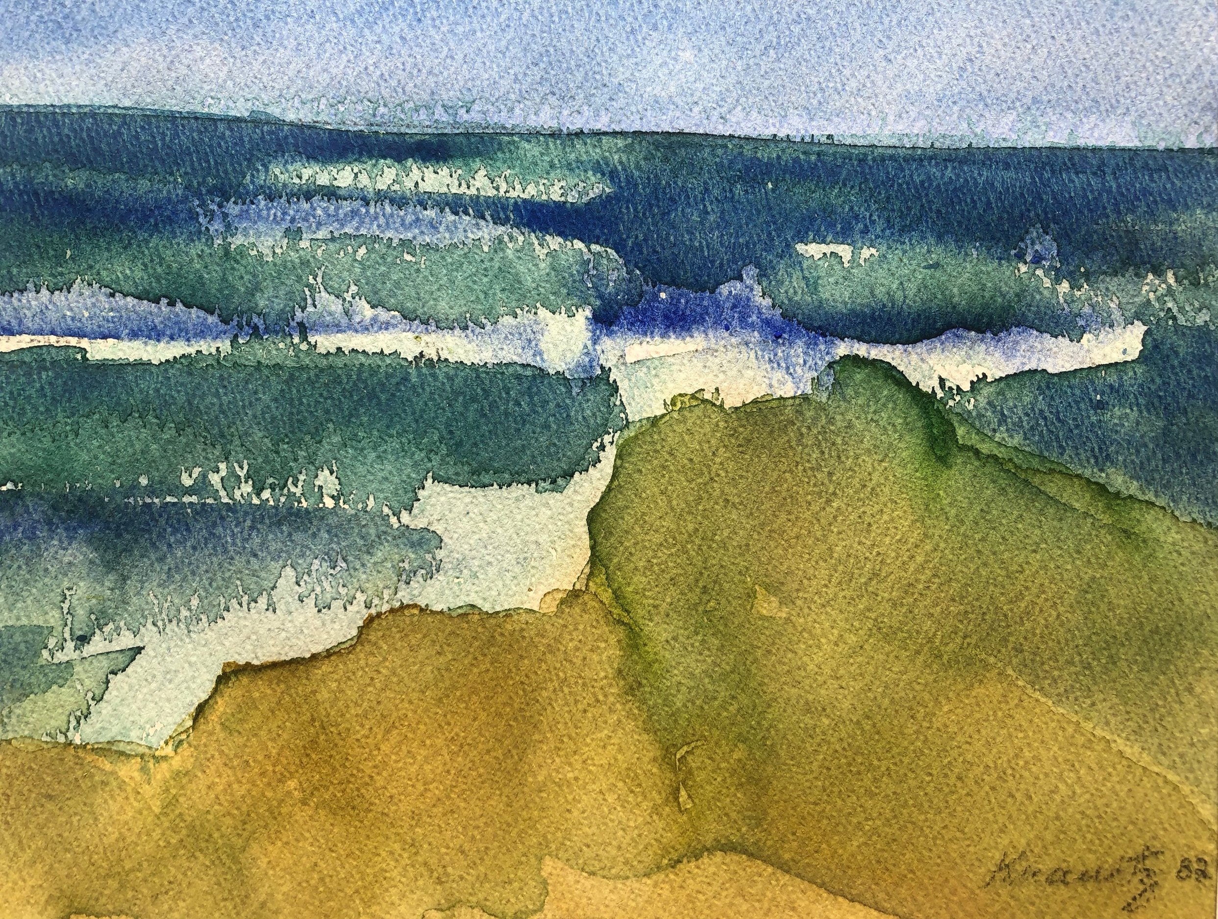 Seashore I, 1982, Watercolor, 14x16 inches with mat