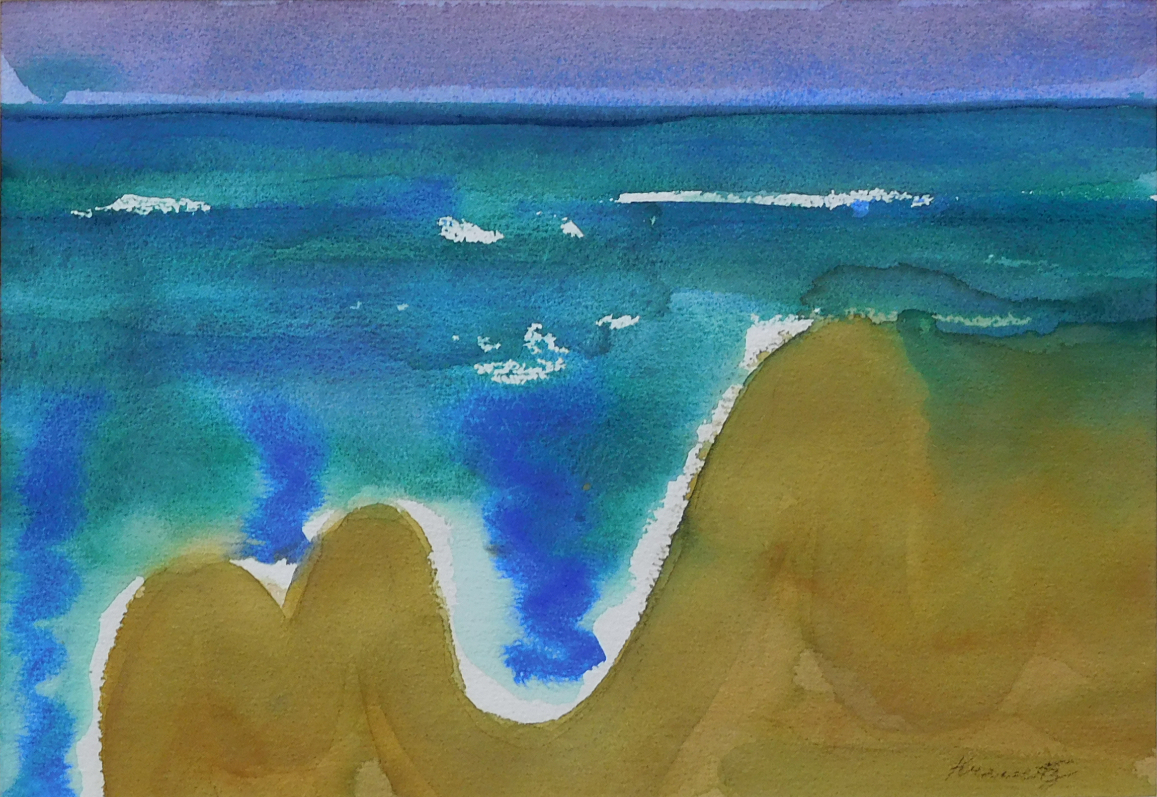 Laguna Coves, 1989, Watercolor, 18x22 inches with mat