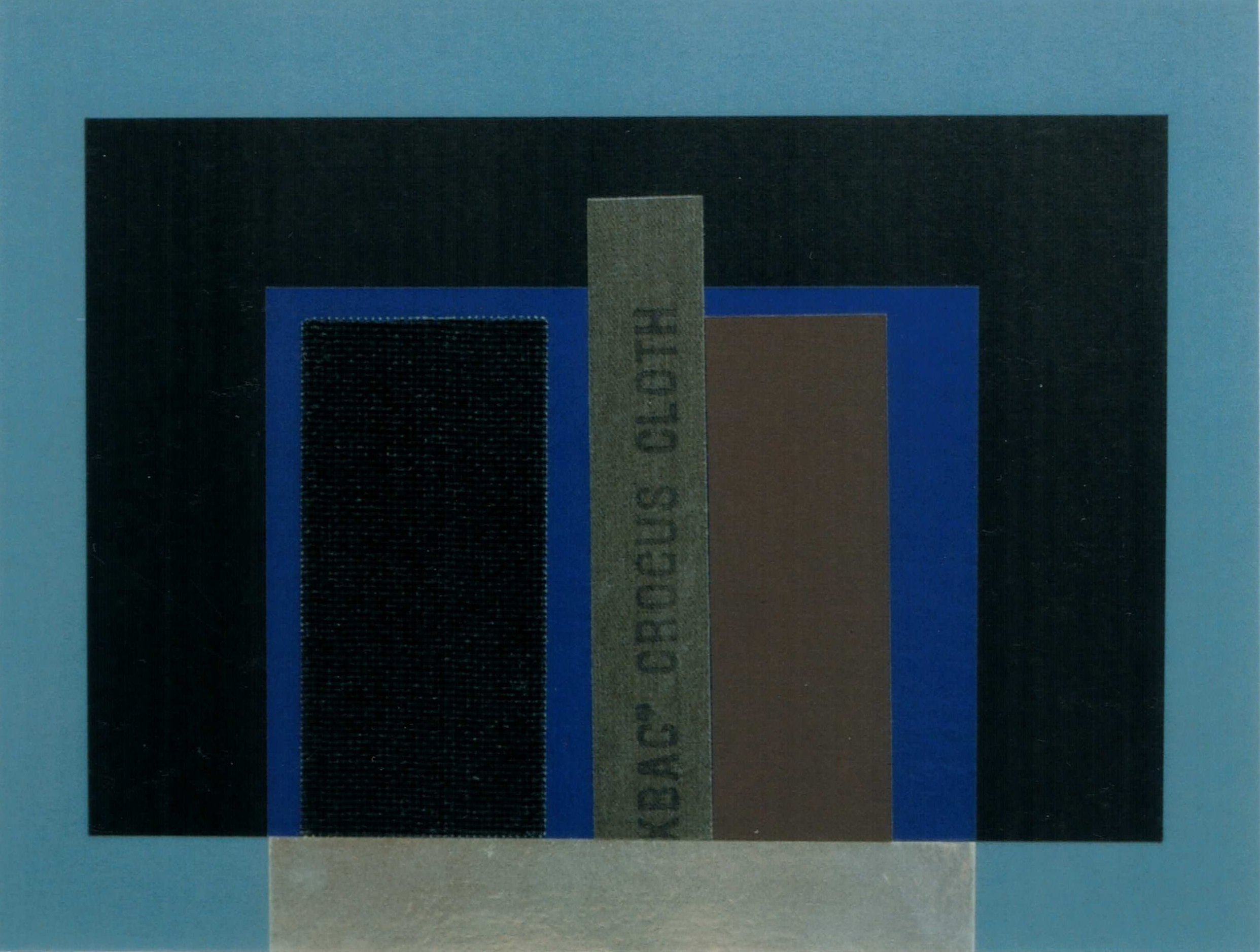 New York Studio, 1989, Collage with Sand Paper, 15x17 inches, Private Collection